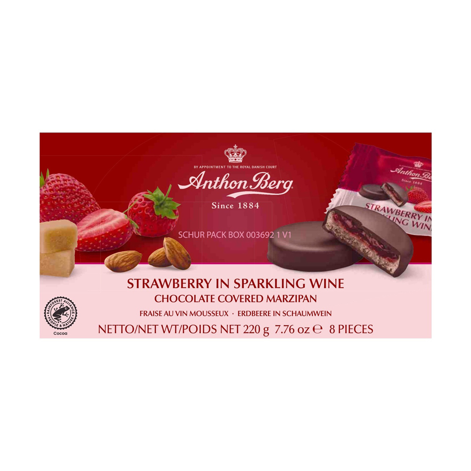 Anthon Berg Kırmızı Şaraplı Çilek Dolgulu Marzipan 220 G