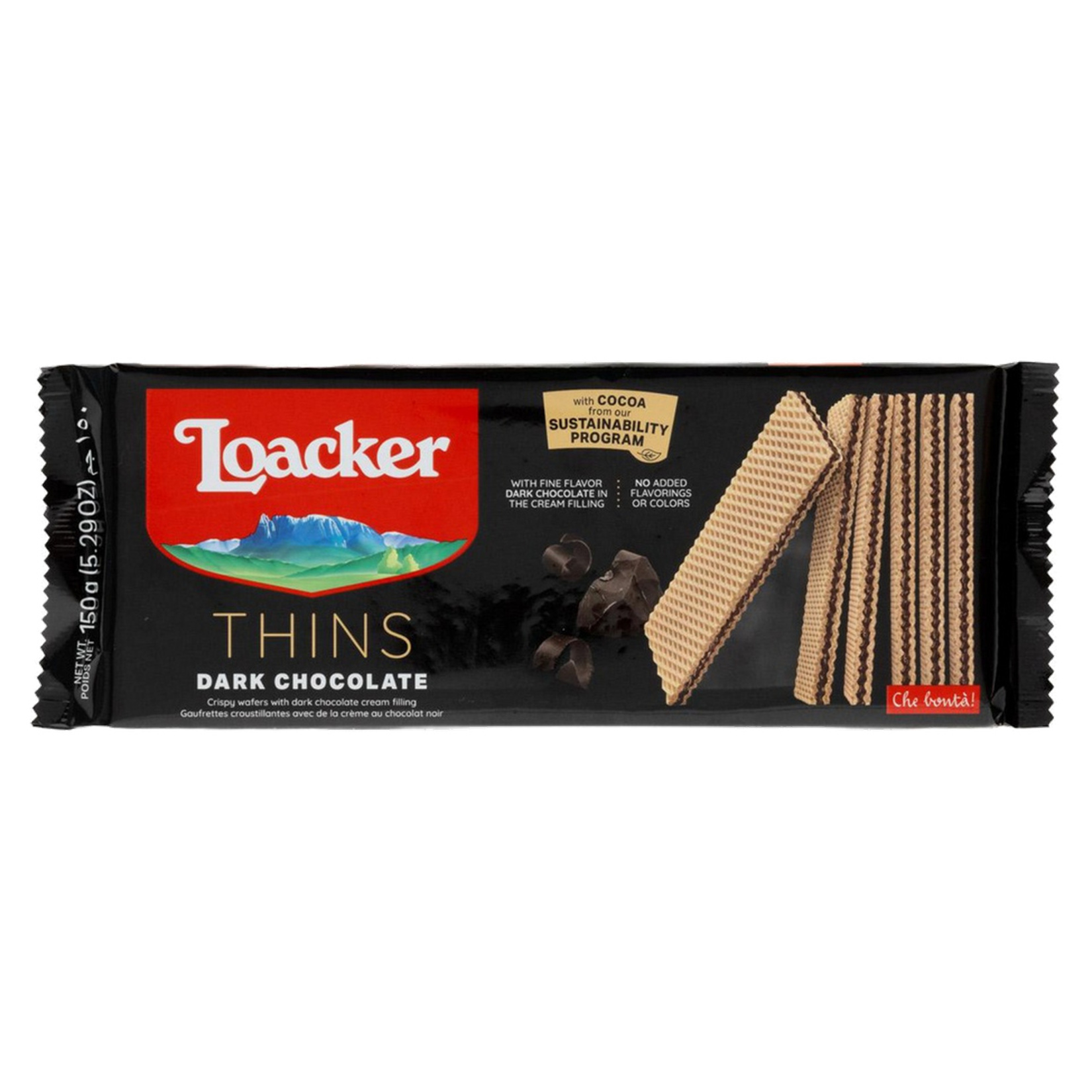 Loacker Thins Dark Chocolate Gofret 150 G