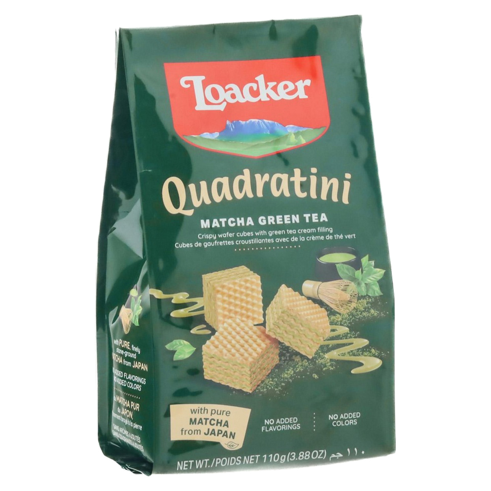 Loacker Quadratini Matcha Green Tea Gofret 110 G
