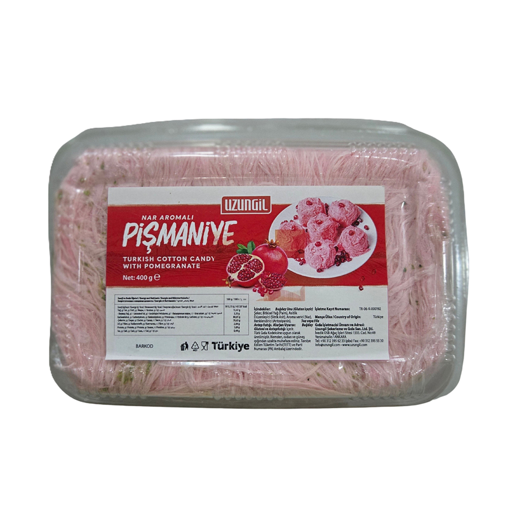 Uzungil Nar Aromalı Pişmaniye Dökme 400 G