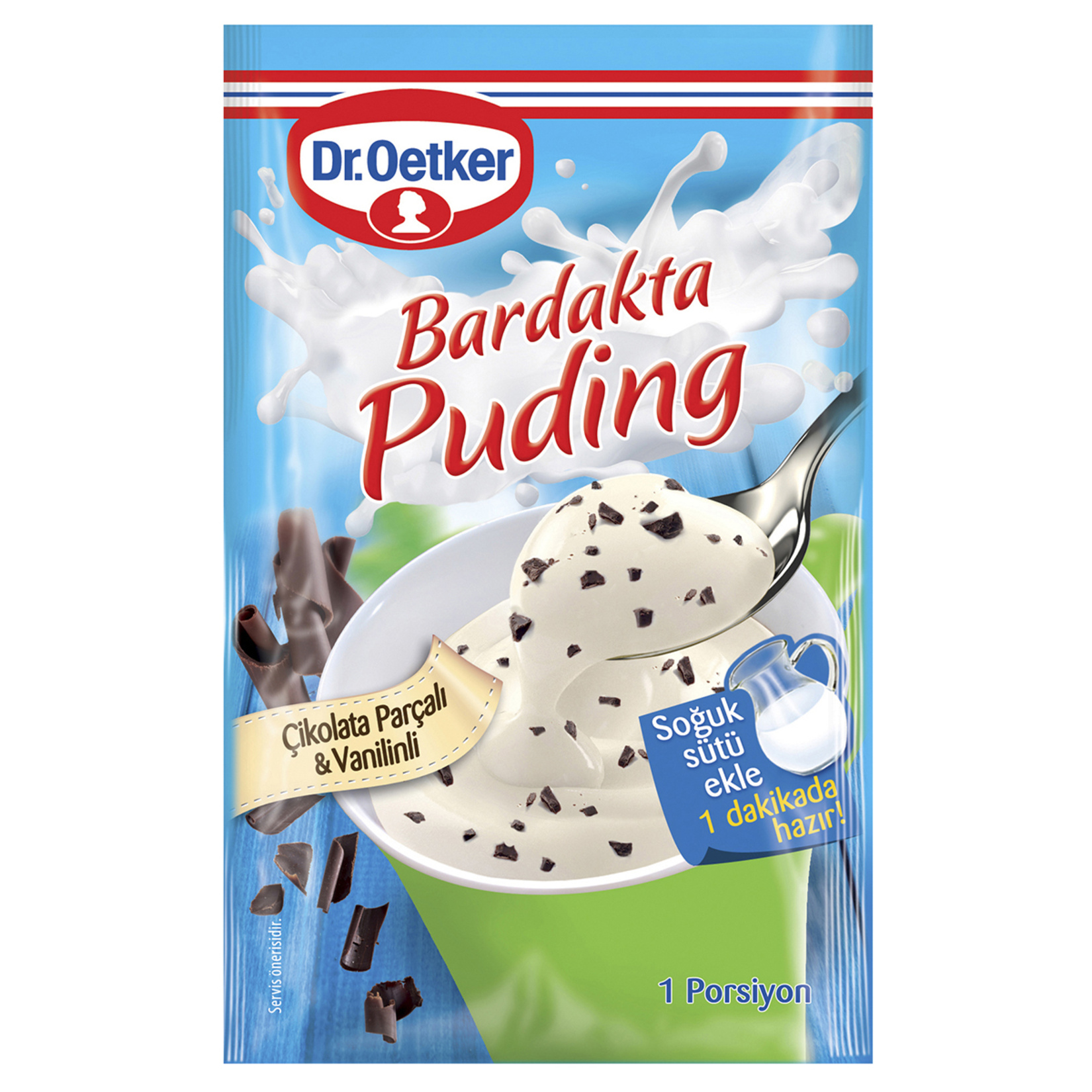 Dr.Oetker Bardakta Puding Çikolata Parçalı-Vanilinli 34 G