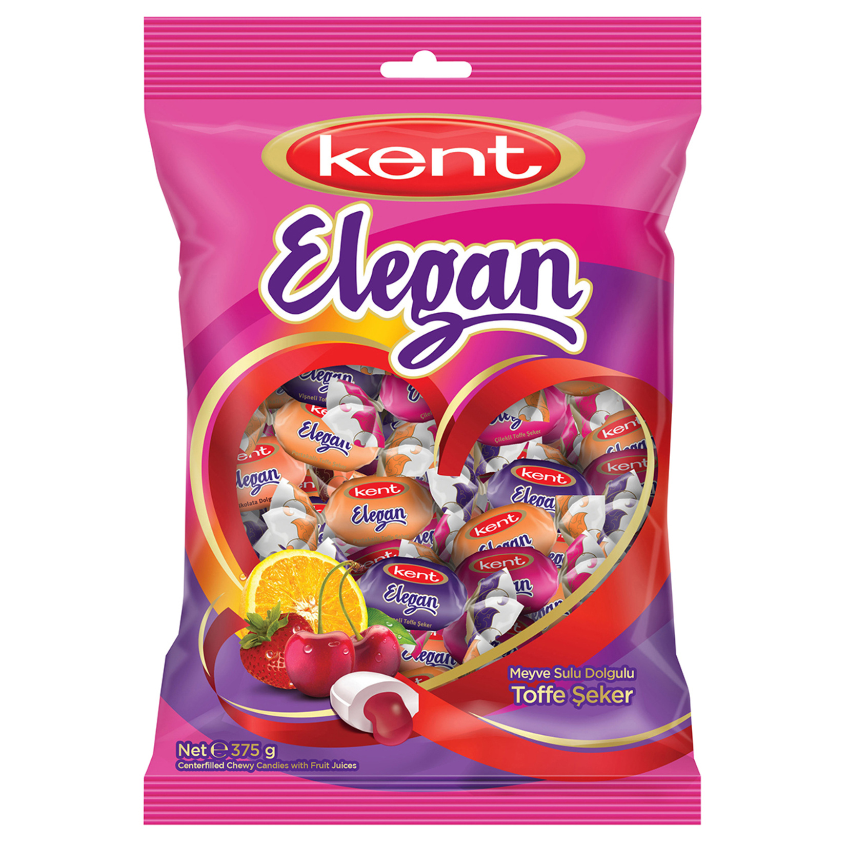 Kent Elegan Meyveli Toffee Şeker 375 Gr