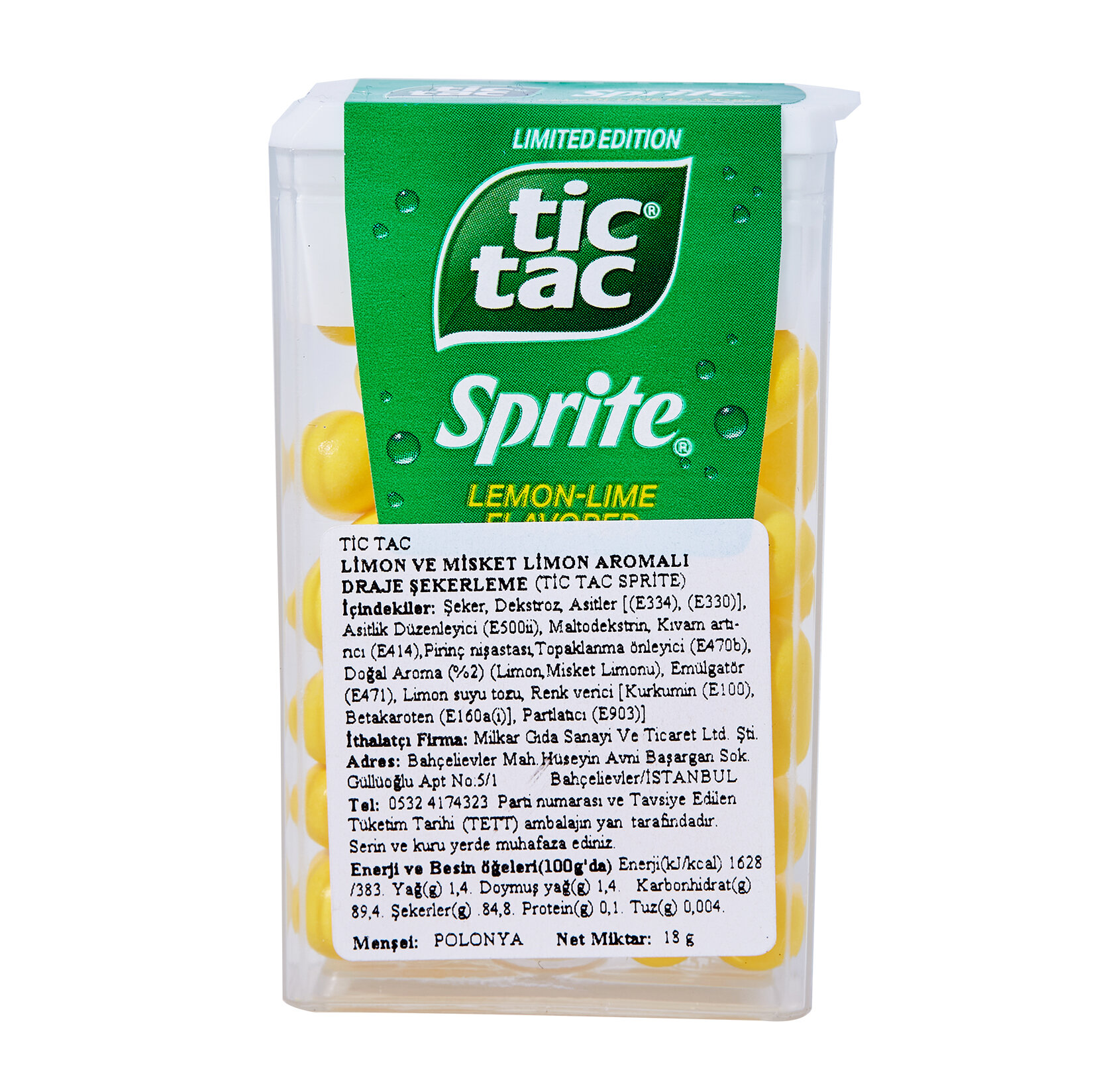 Tic Tac Limon & Misket Limonu Aromalı Draje Şekerleme 18G