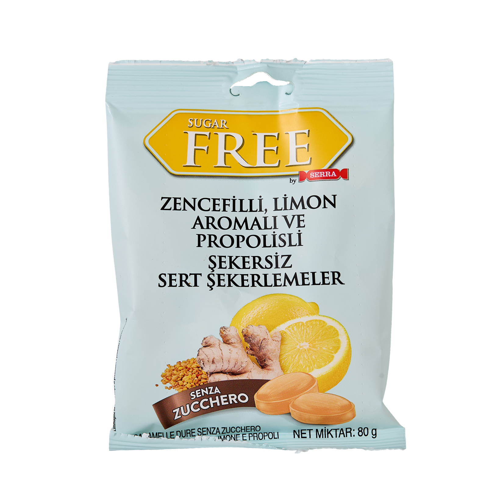 Serra Zencefil Limon Aromalı ve Propolisli Şekerleme 80 G