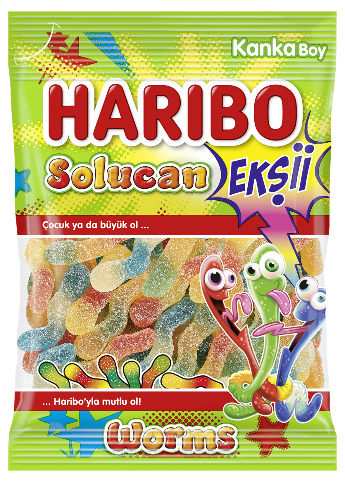 Haribo Ekşili Solucan Karışk Yumuşak Şekerleme 70 G