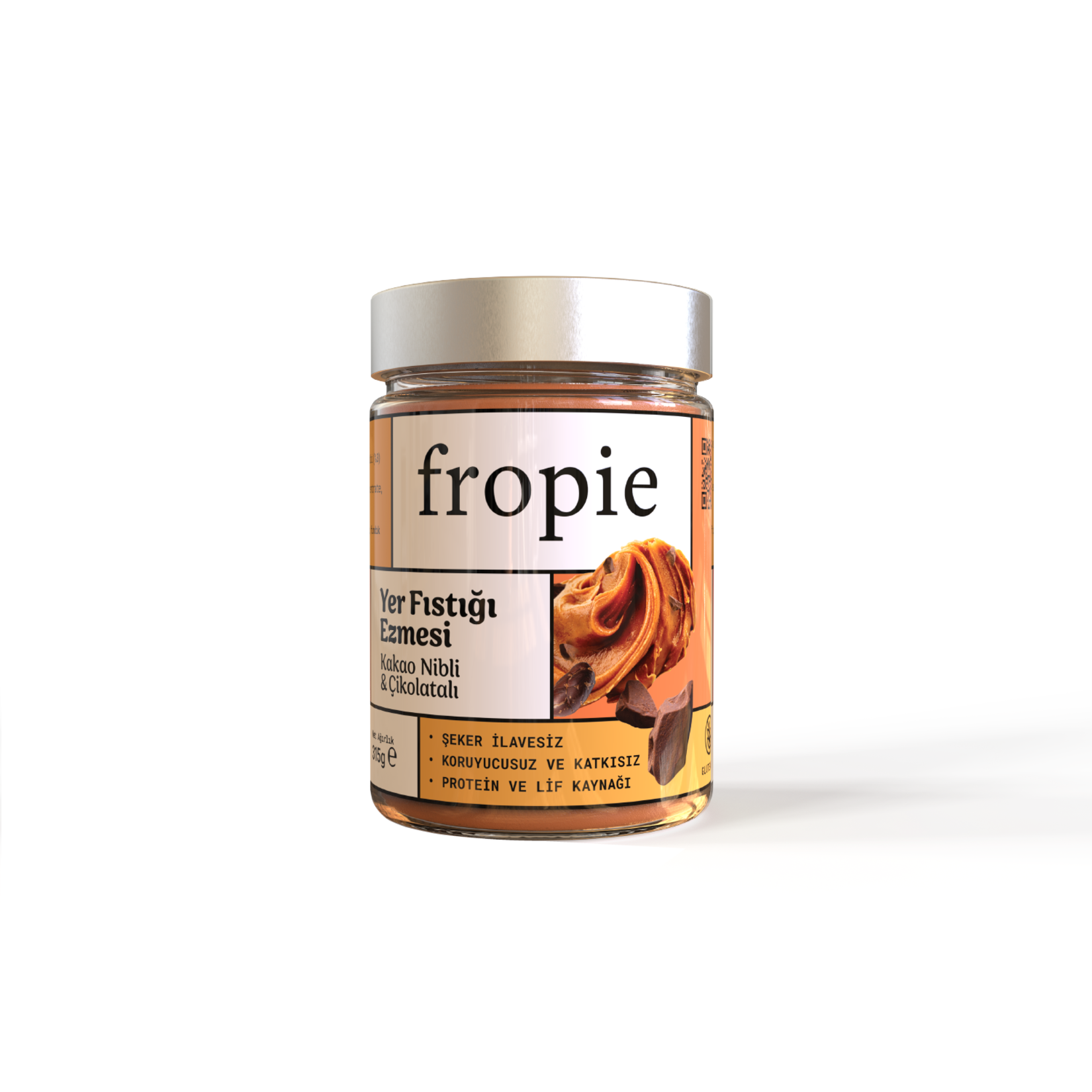 Fropie Çikolatalı Kakao Nibli Yer Fıstık Ezmesi 315G