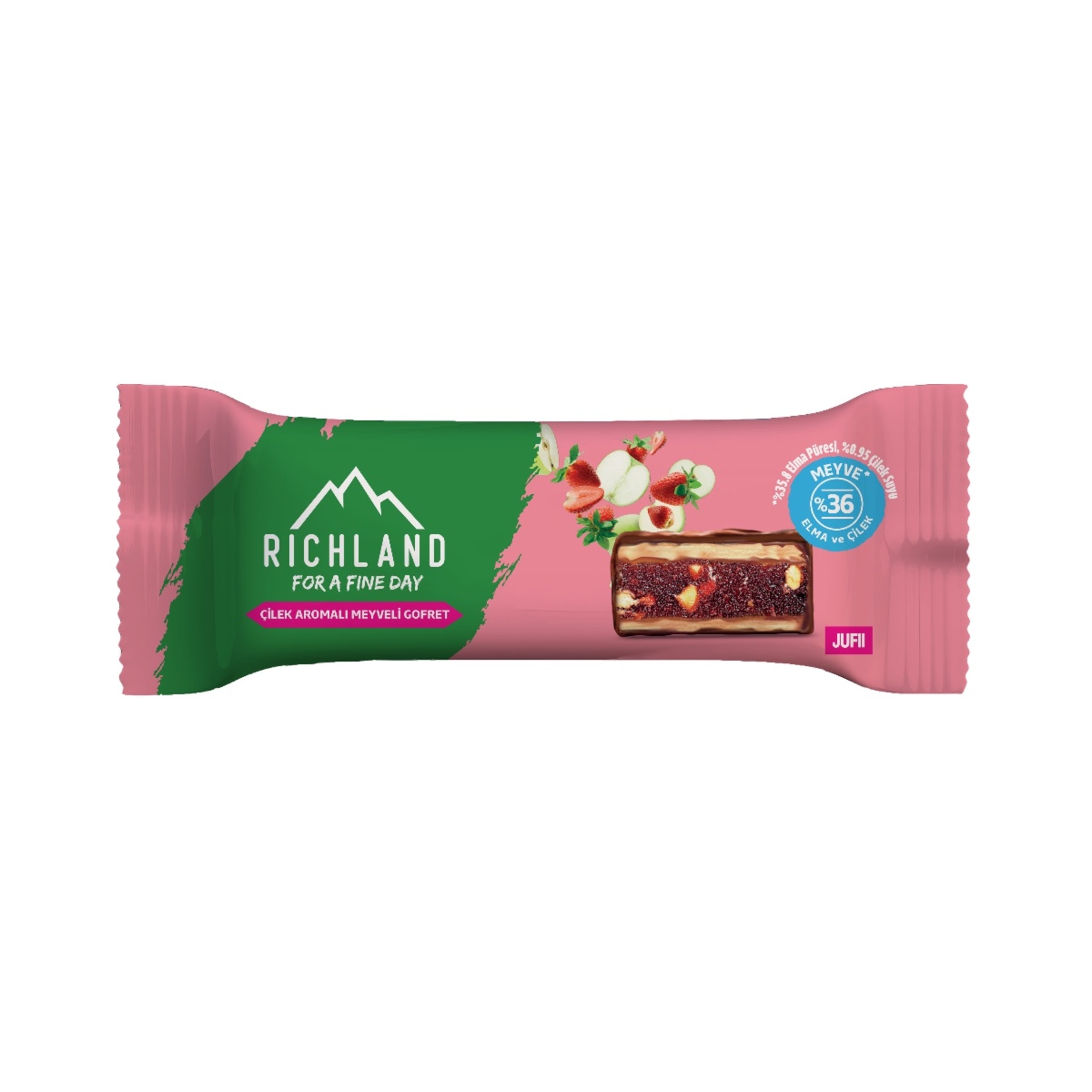 Richland Çilek Aromalı Meyveli Gofret 30 G