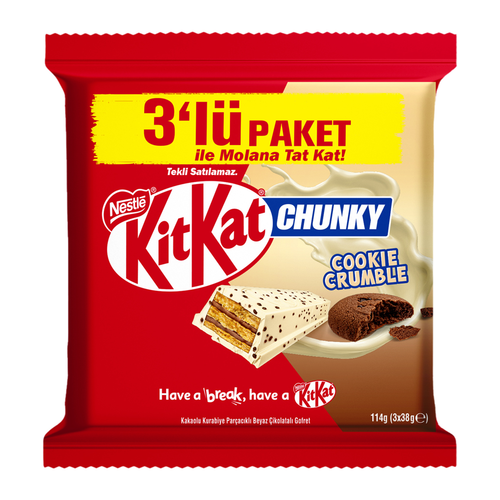 Nestle Kitkat Chunky Cookie Crumble 3'lü 3 x 38 G