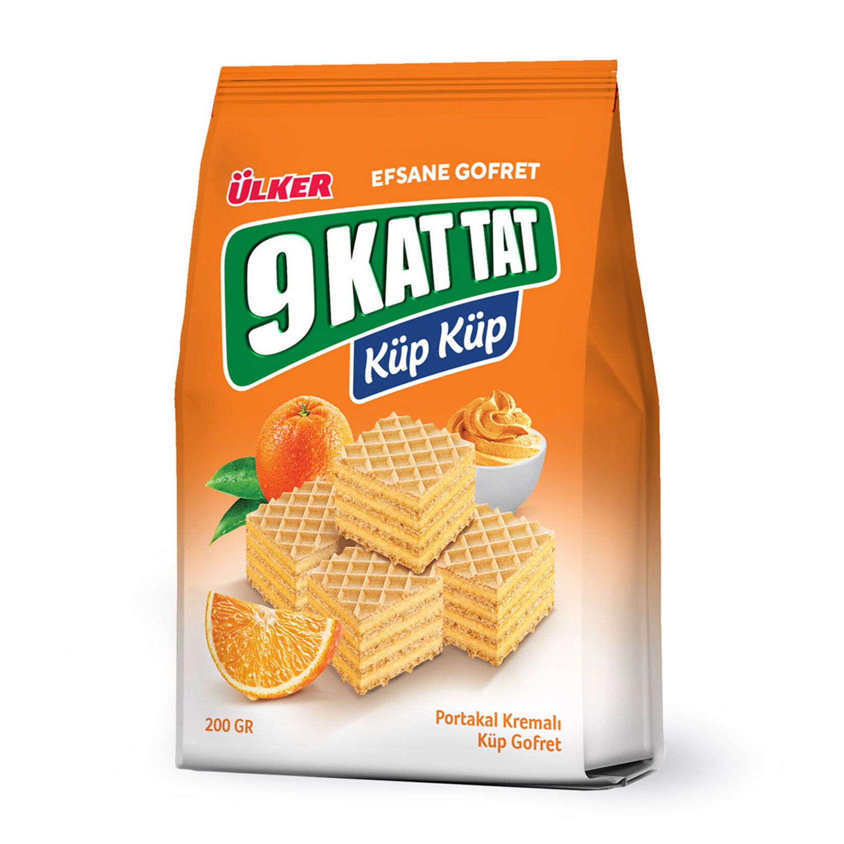 Ülker 9 Kat Tat Küp Gofret Portakallı 200 G