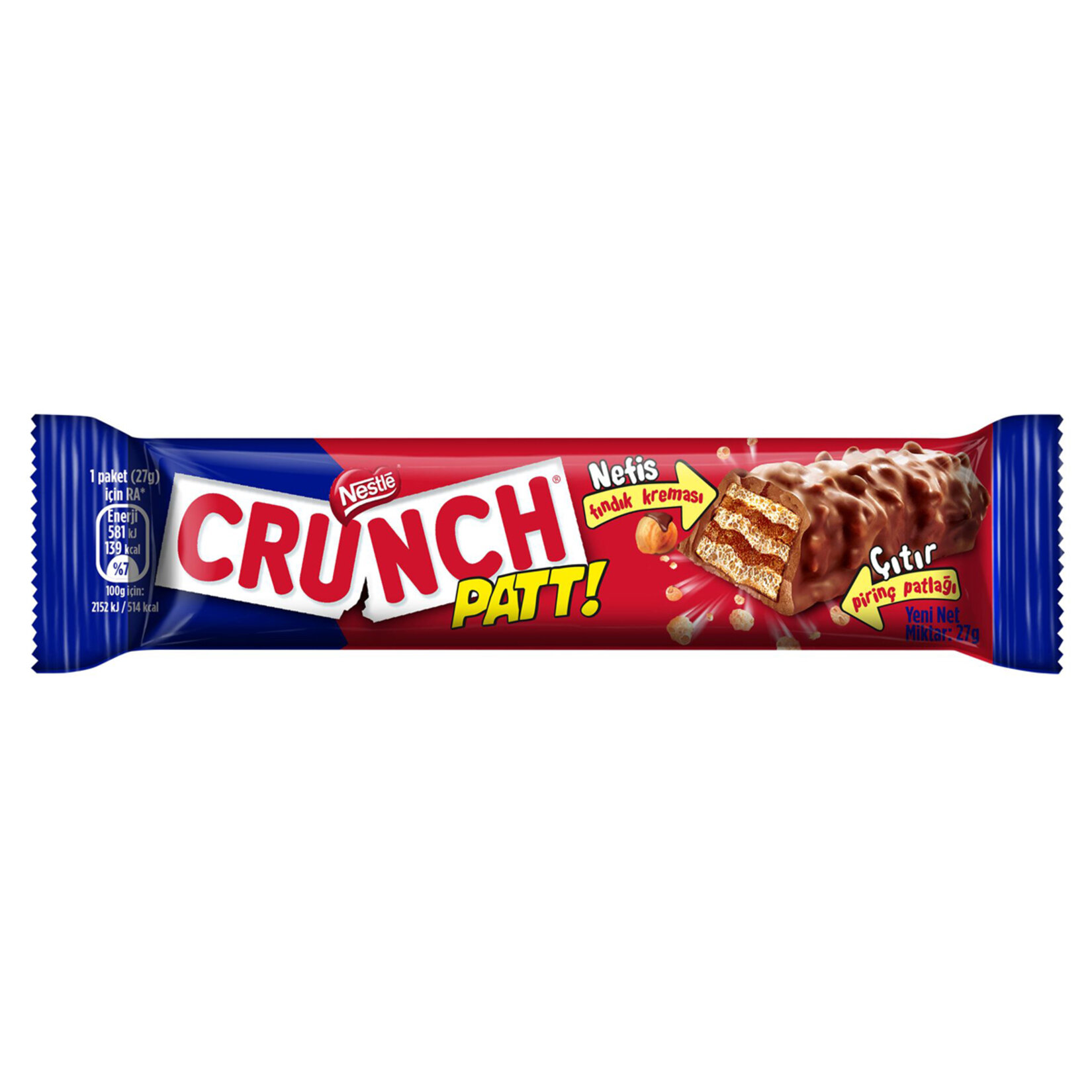 Nestle Crunch Patl.pirinçli Fındık Krem.gofret 27G