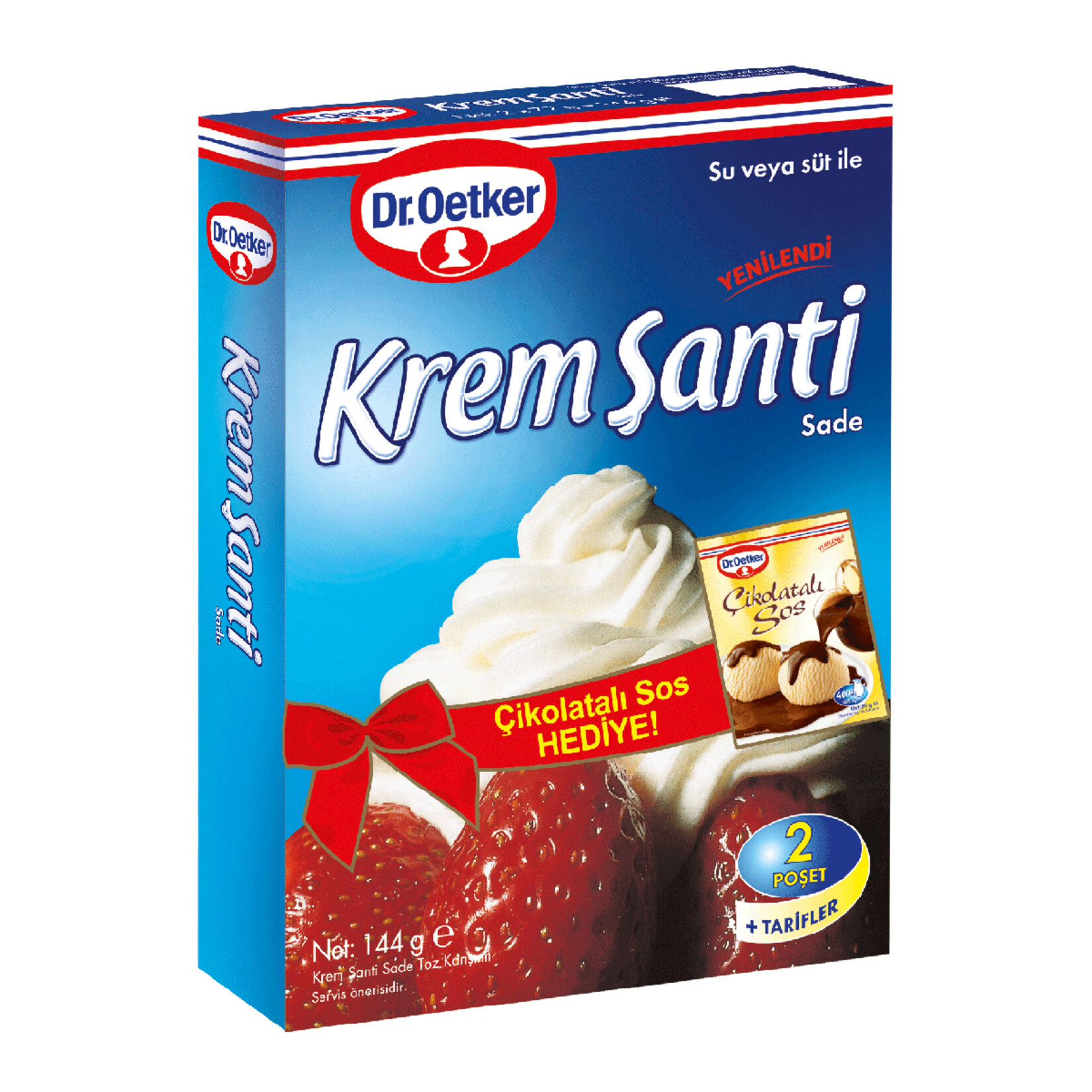 Dr.Oetker Krem Şanti 2 x 72 G + Çikolata Sos 98 G