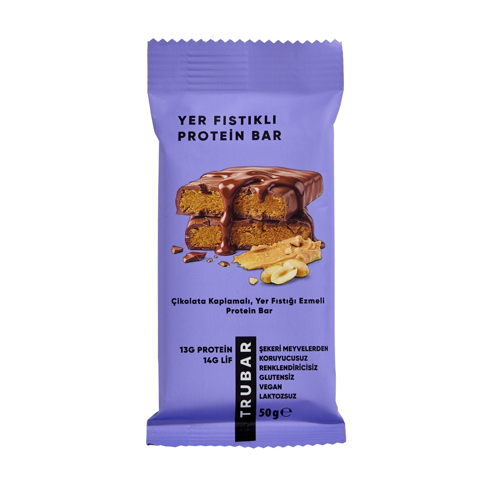 Trubar Çikolata Kaplamalı Yer Fıstığı Ezmesi Protein Bar 50 G