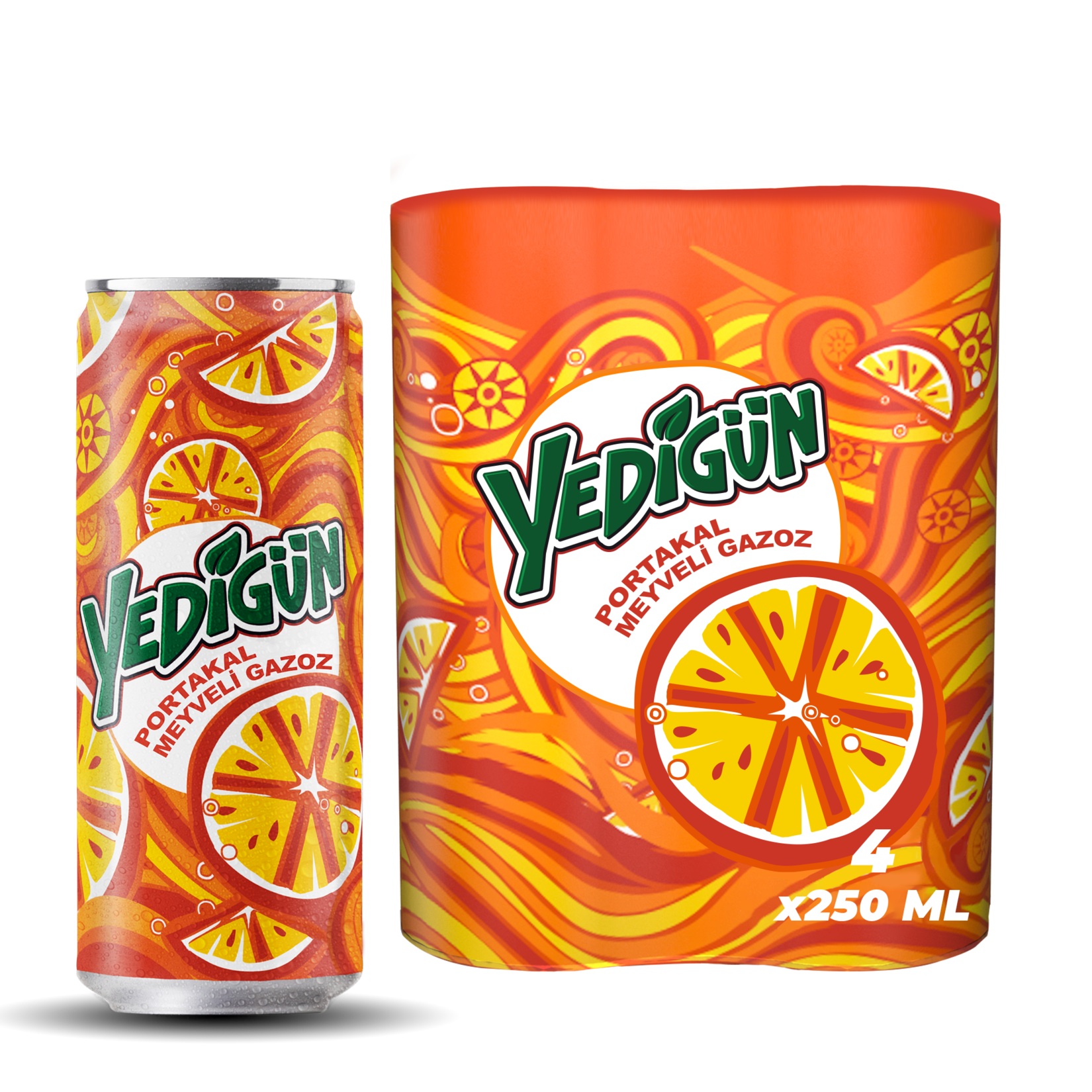 Yedigün Portakal Kutu 4X250 Ml