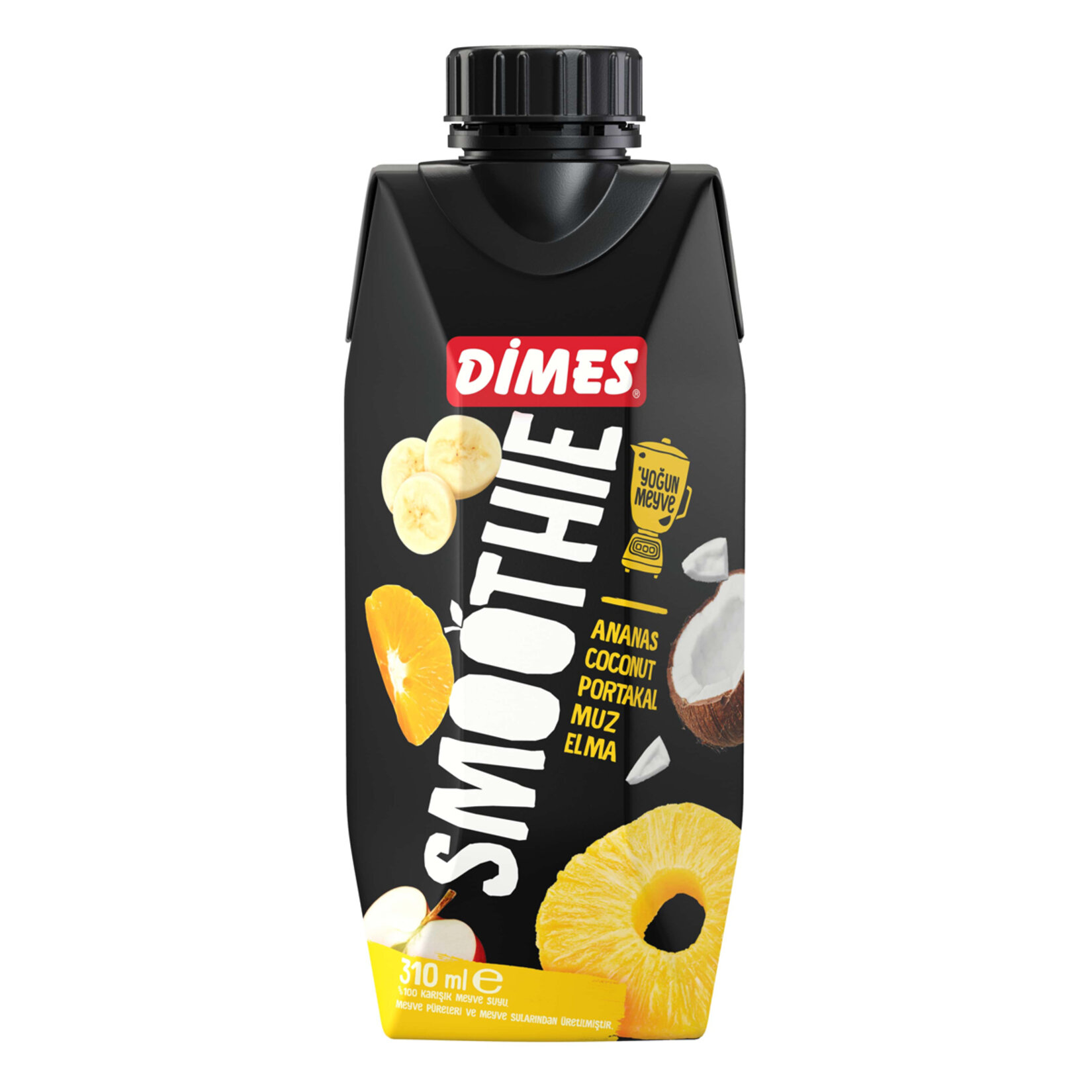Dimes Sarı Smoothie Ananas Coconut Portakal Muz Elma 310 Ml