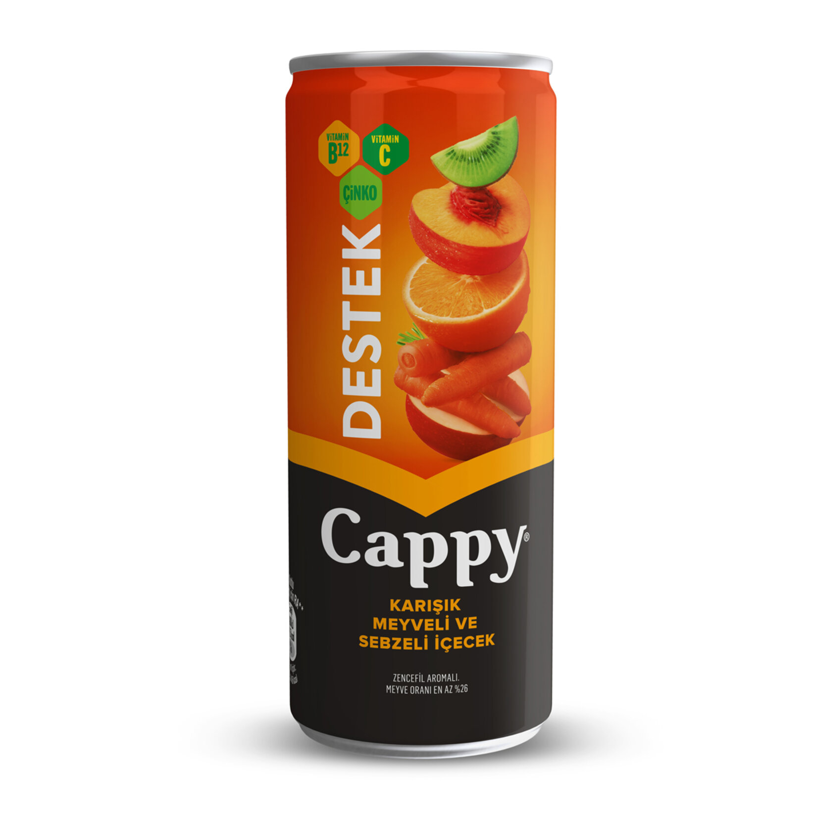 Cappy Destek Karışık Meyveli ve Sebzeli içecek Kutu 250 Ml