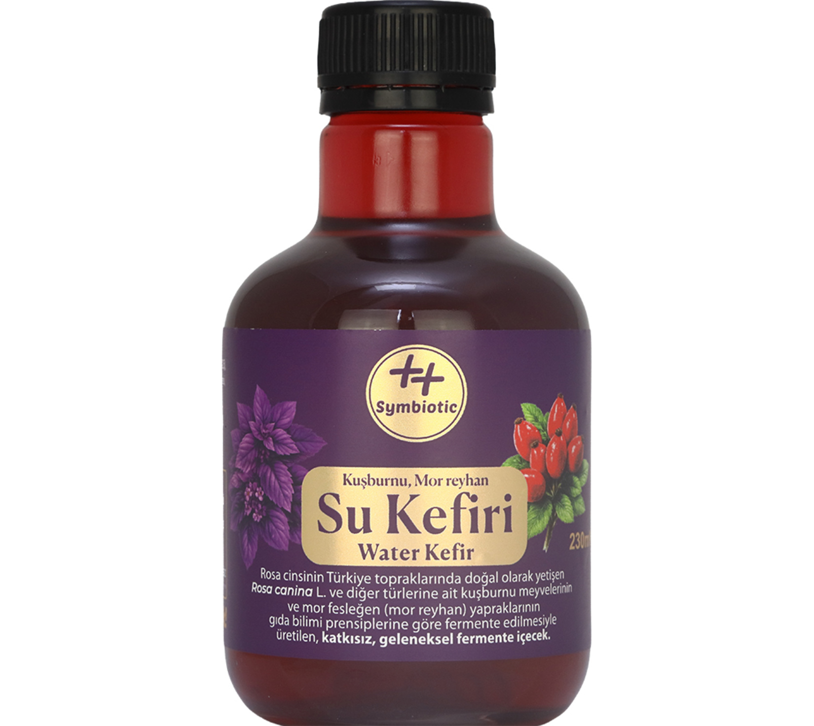 Symbiotic++ Kuşburnu Mor Reyhan Su Kefiri 230 Ml