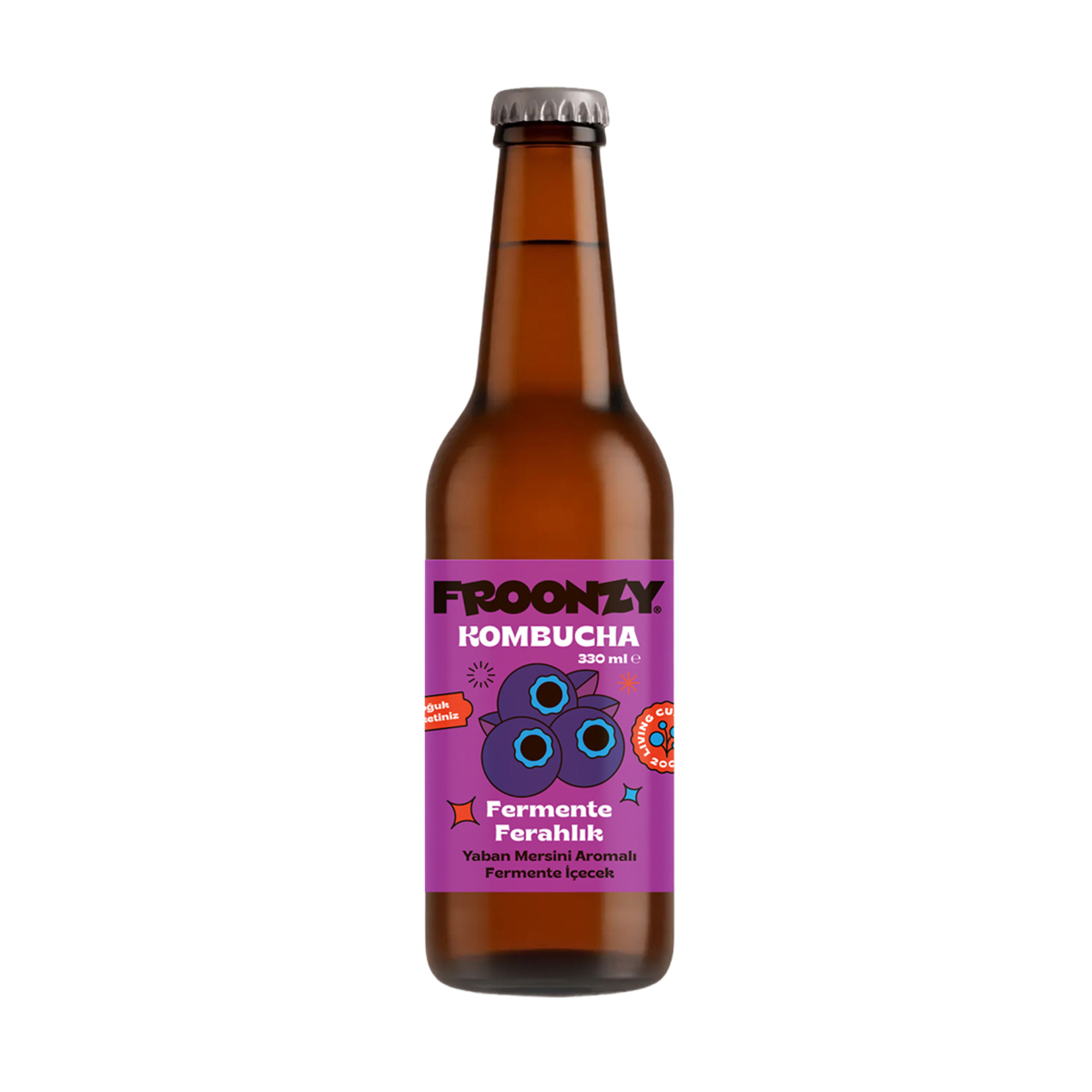 Froonzy Kombucha Yaban Mersinli Fermente İçecek 330 Ml