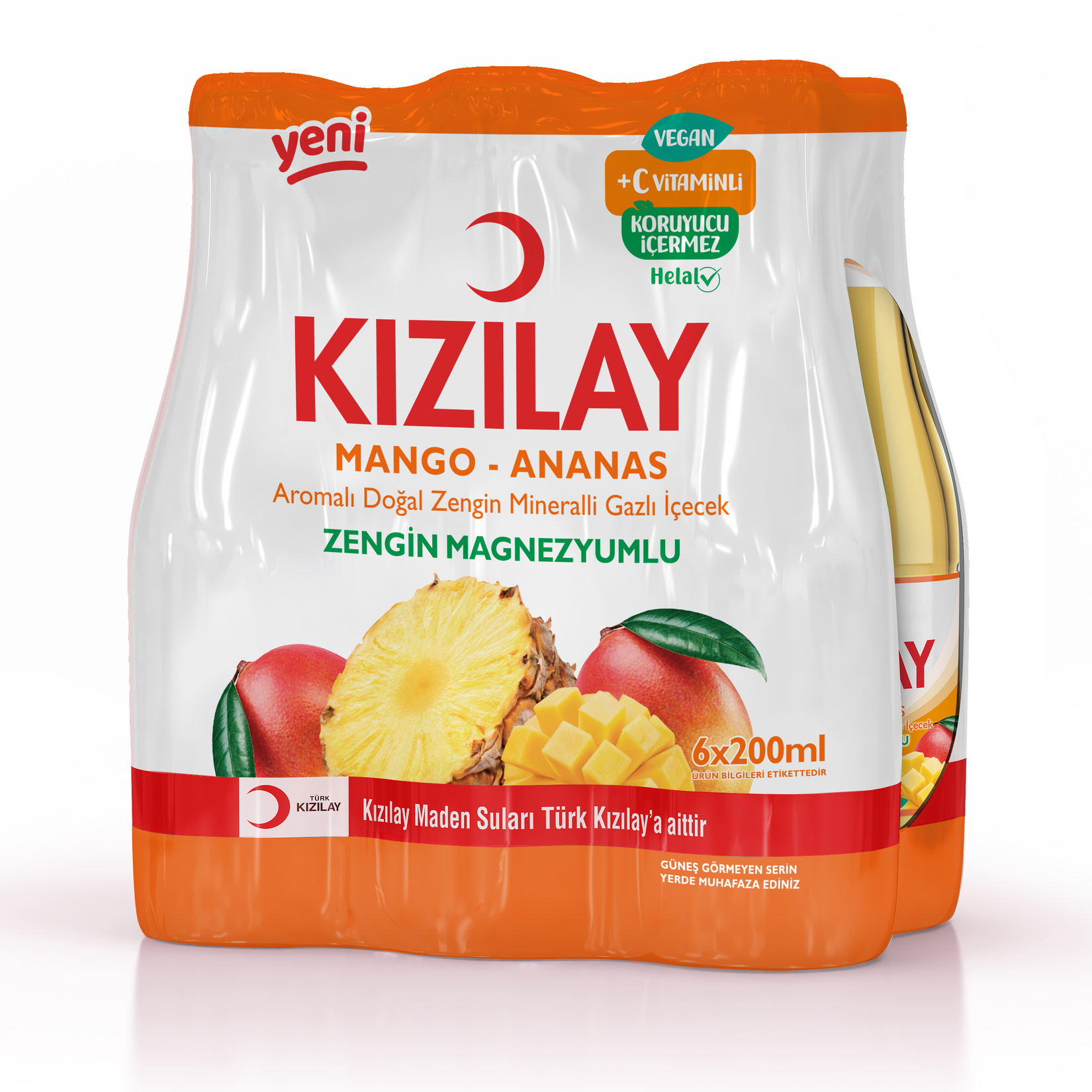 Kızılay Mango Ananas Aromalı Maden Suyu 6 x 200 Ml