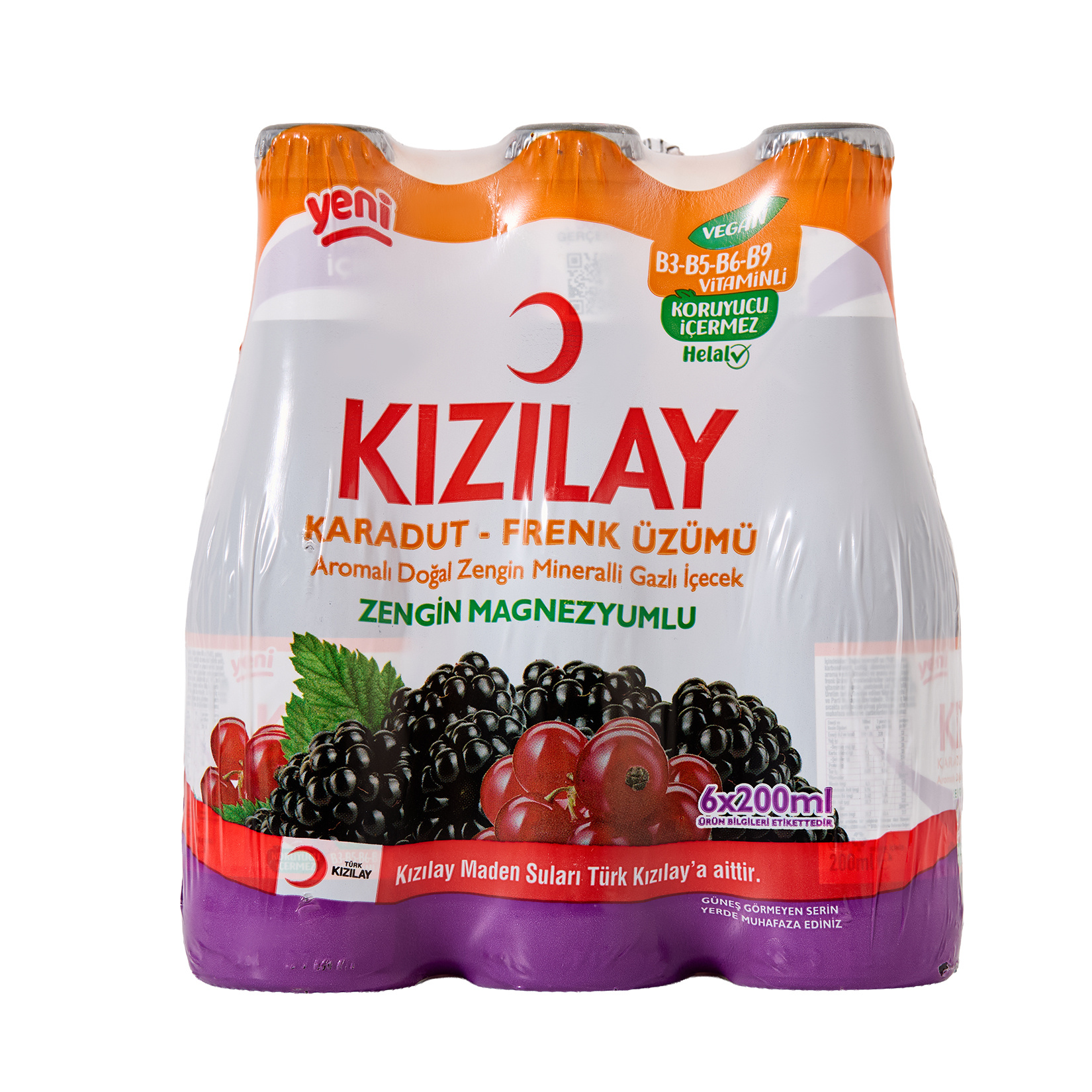 Kızılay Karadut Frenk Üzümü Aromalı Maden Suyu 6 x 200 Ml