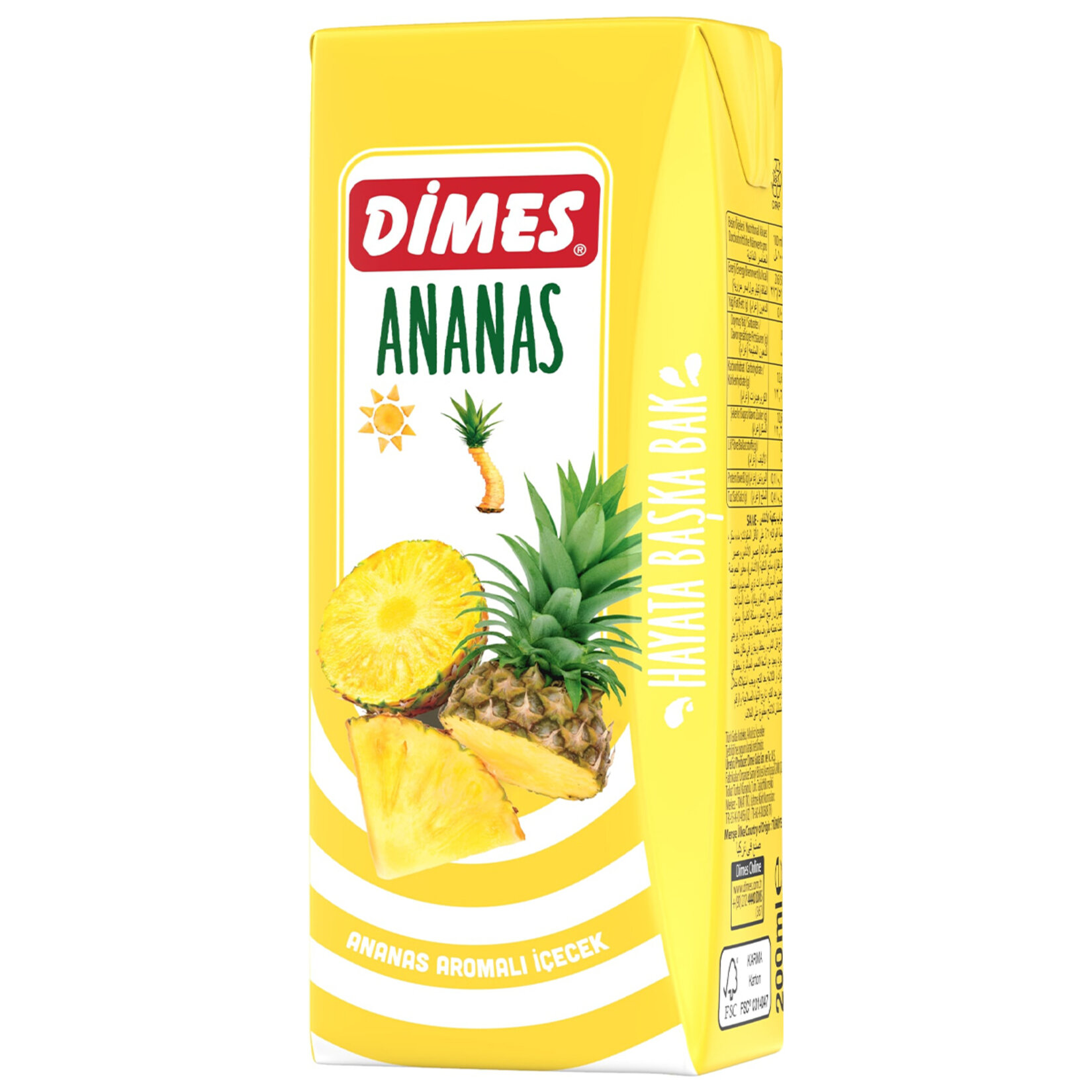 Dimes Ananas Aromalı İçecek 200 Ml