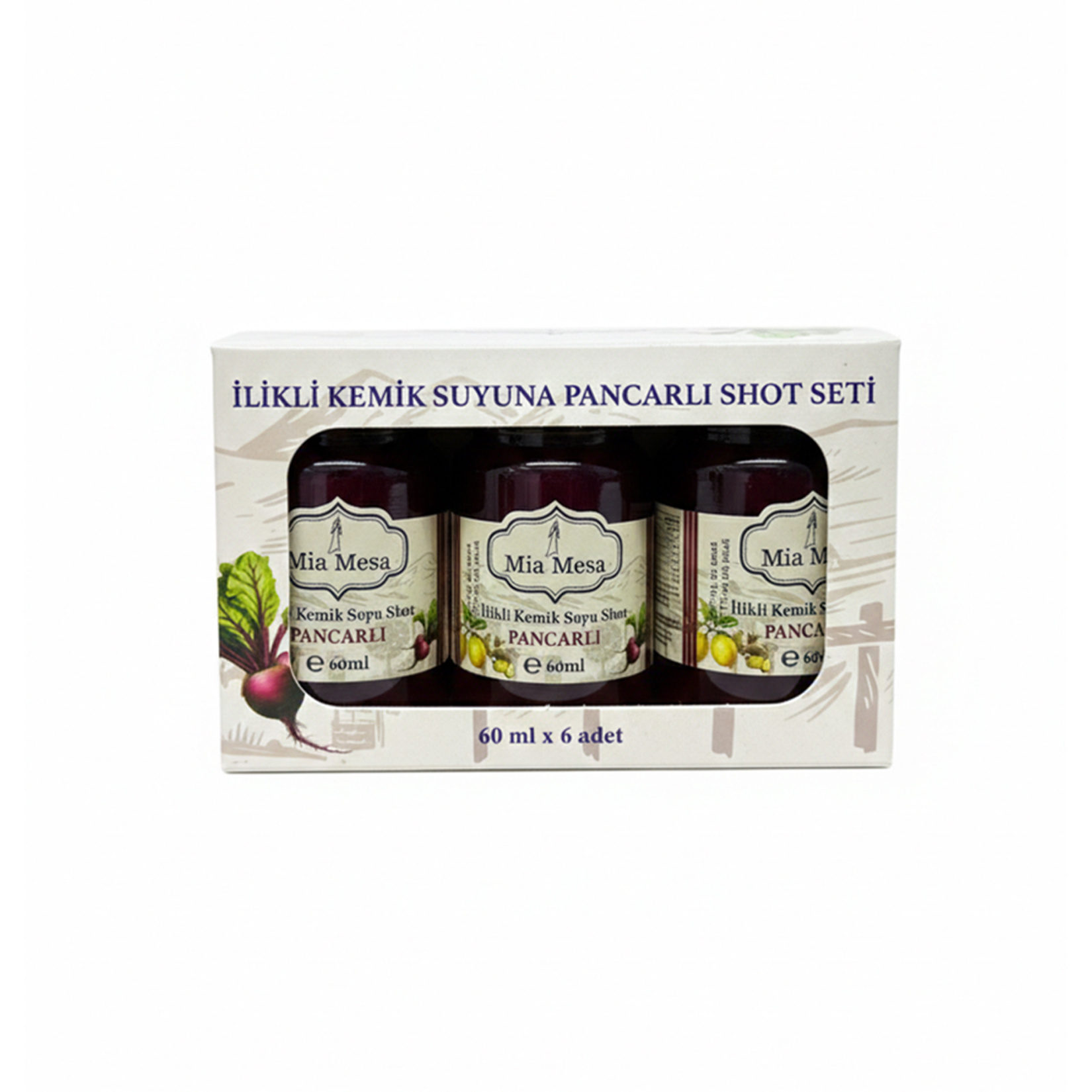 Mia Mesa İlikli Kemik Suyuna Pancarlı Shot Set 6 x 60 Ml