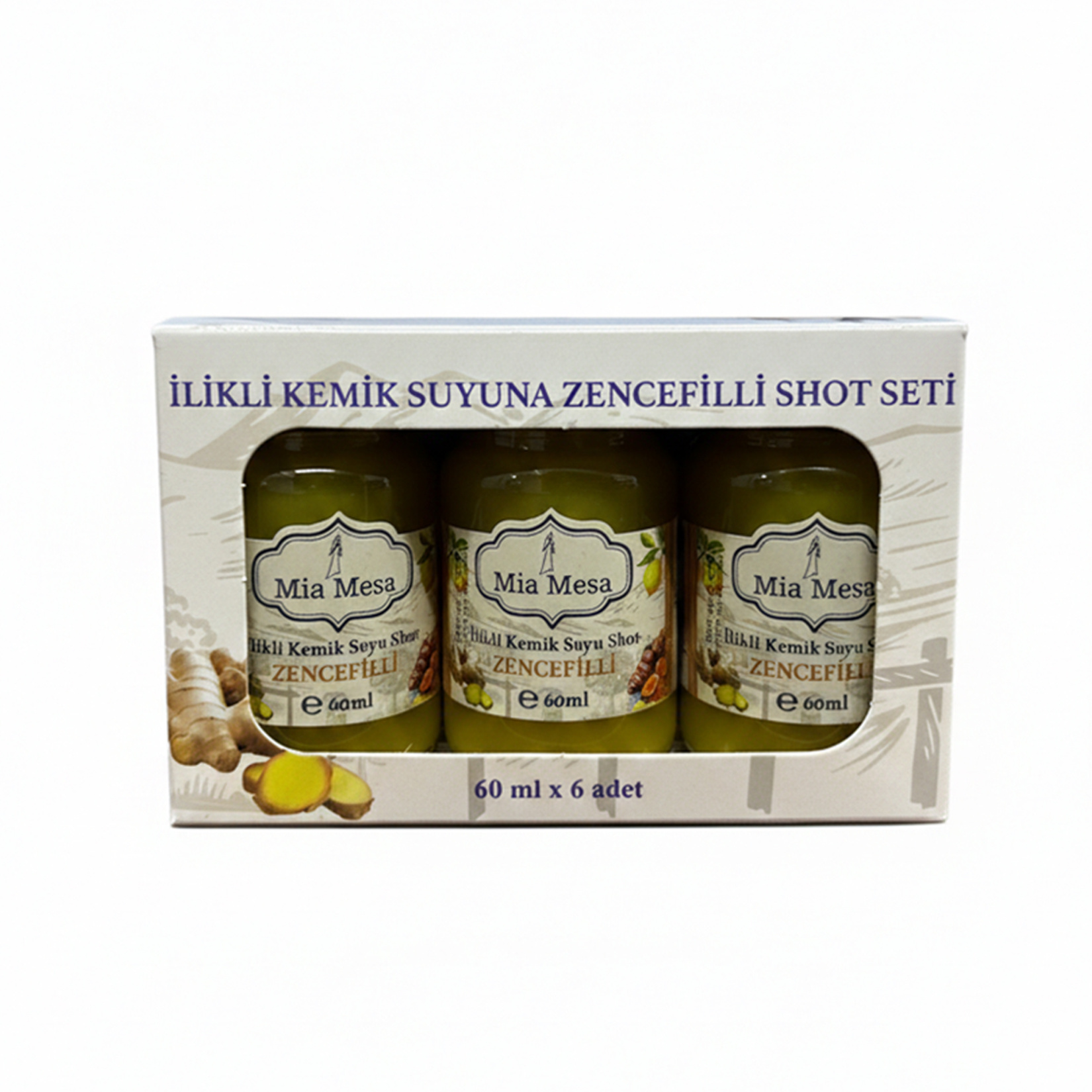 Mia Mesa İlikli Kemik Suyuna Zenceflli Shot Set 6 x 60 Ml