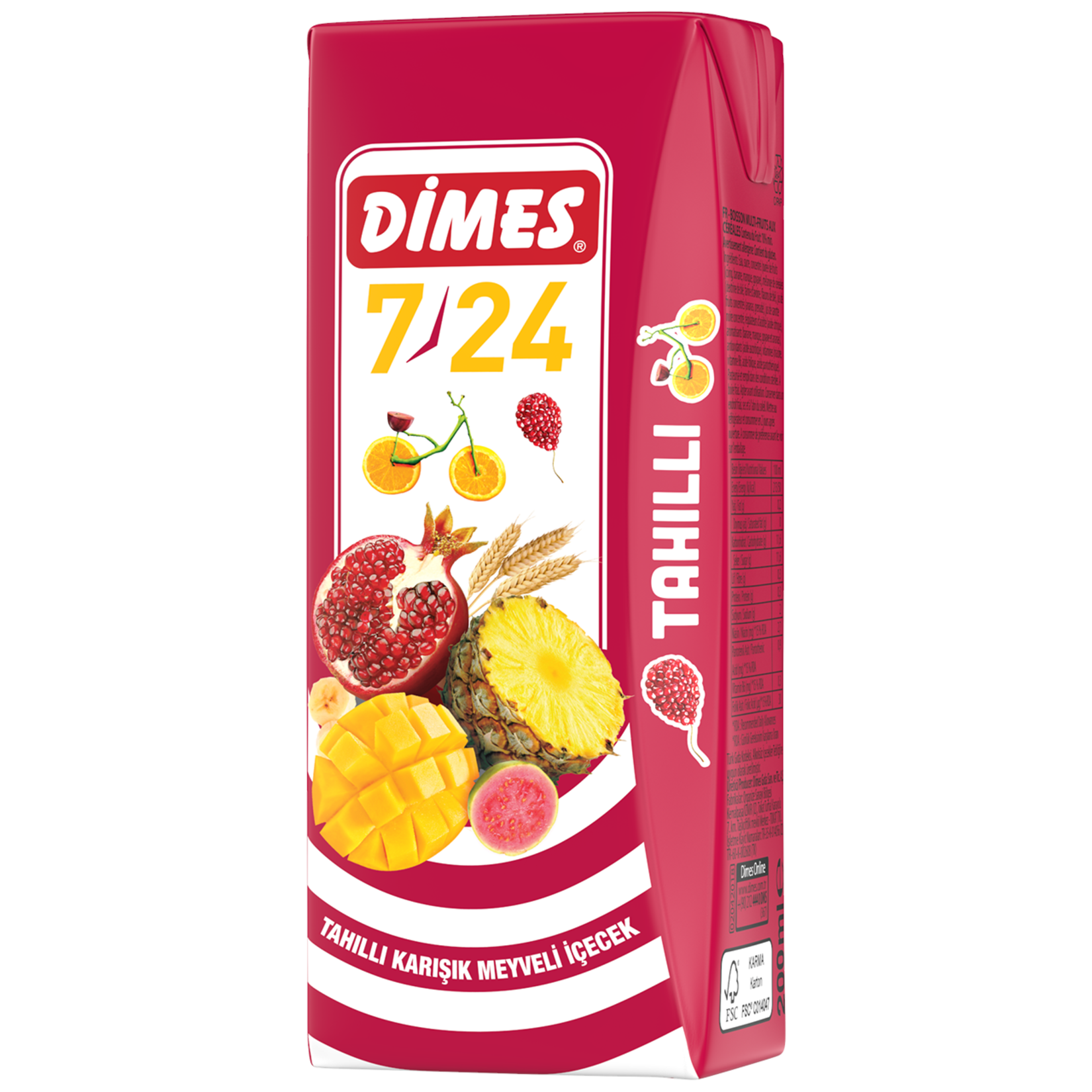 Dimes 7/24 Tahıllı Karışık Meyve Suyu 200 Ml