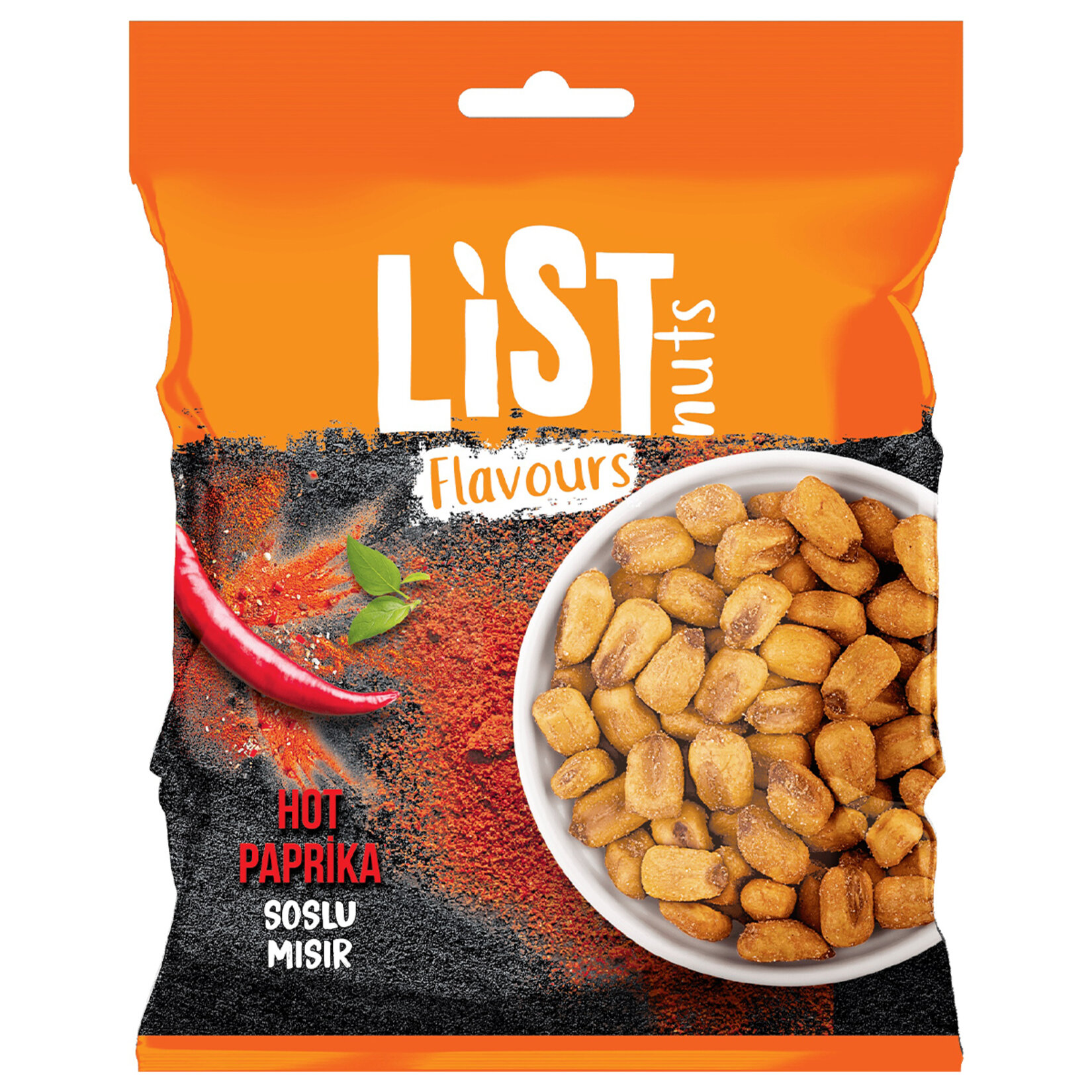 List Flavours Hot Paprika Soslu Mısır 75G
