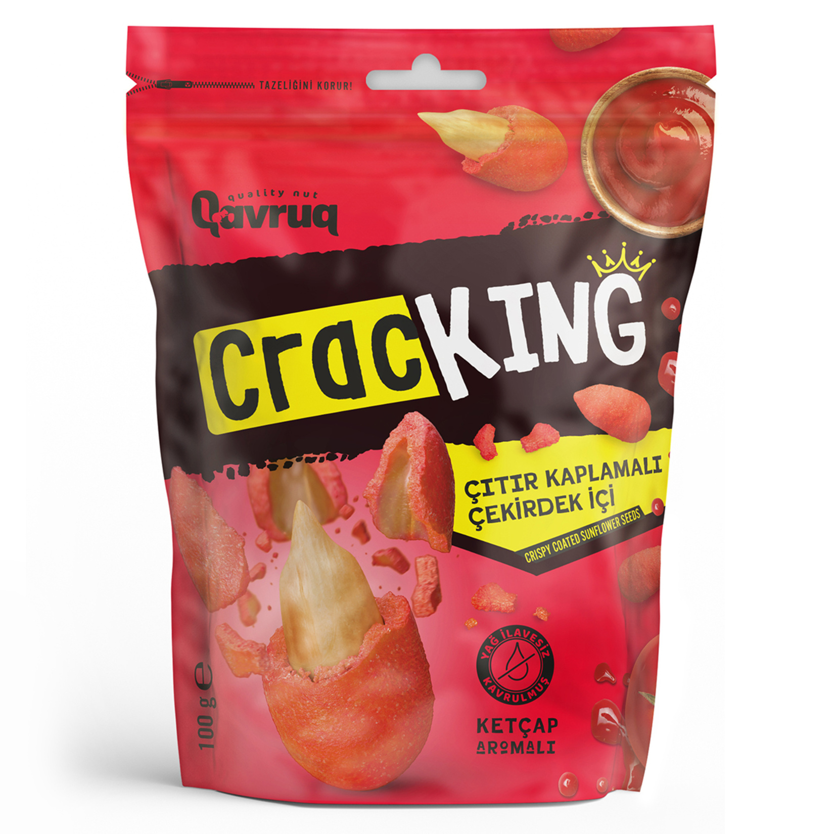 Qavruq Ketçap Çıtır Kaplamalı Ayçekirdek İçi 100 G
