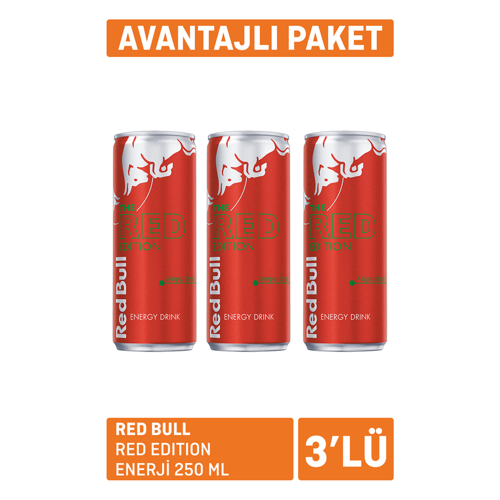 Red Bull Red Edition Enerji 3 x  250 Ml