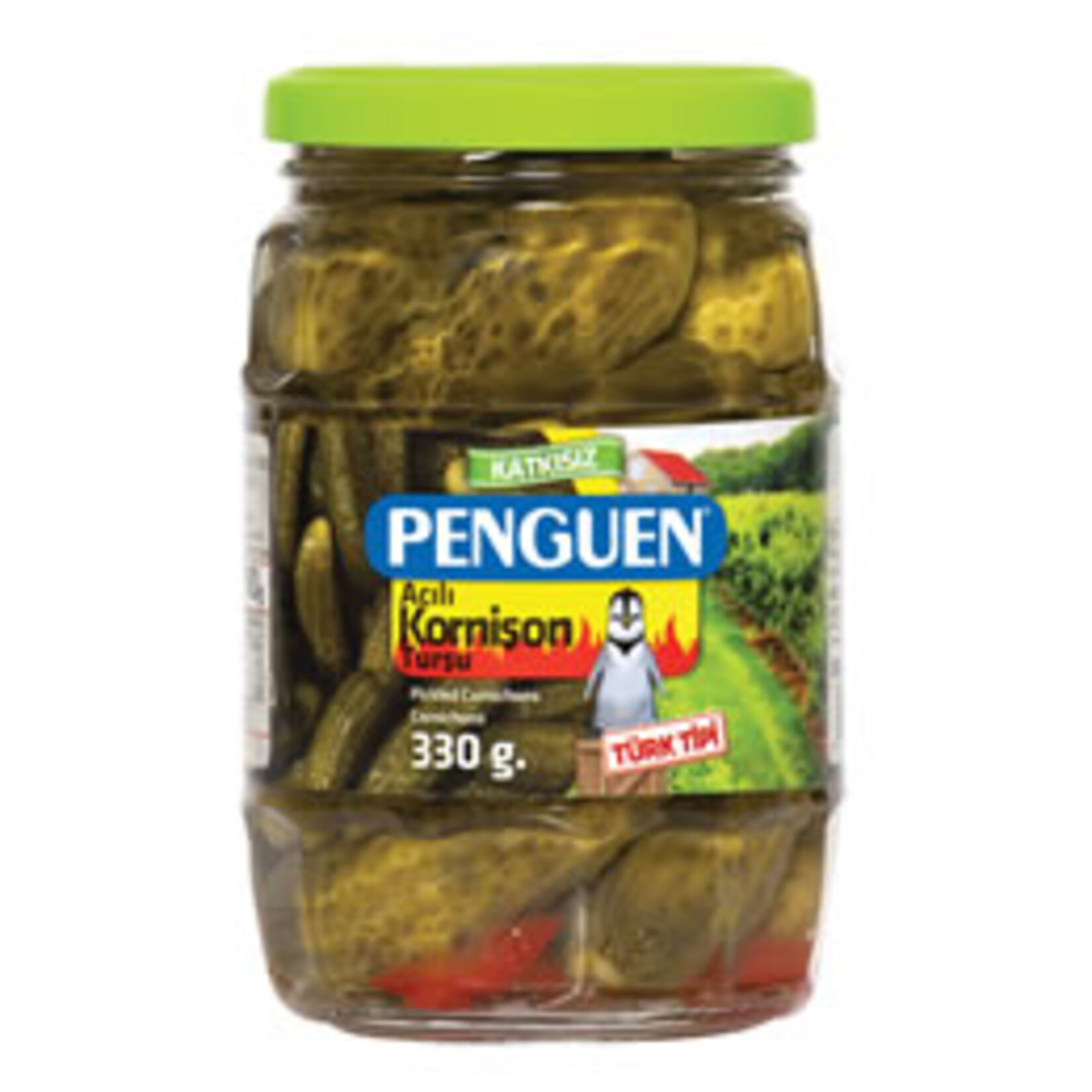 Penguen Acılı Kornişon Turşu 330 G