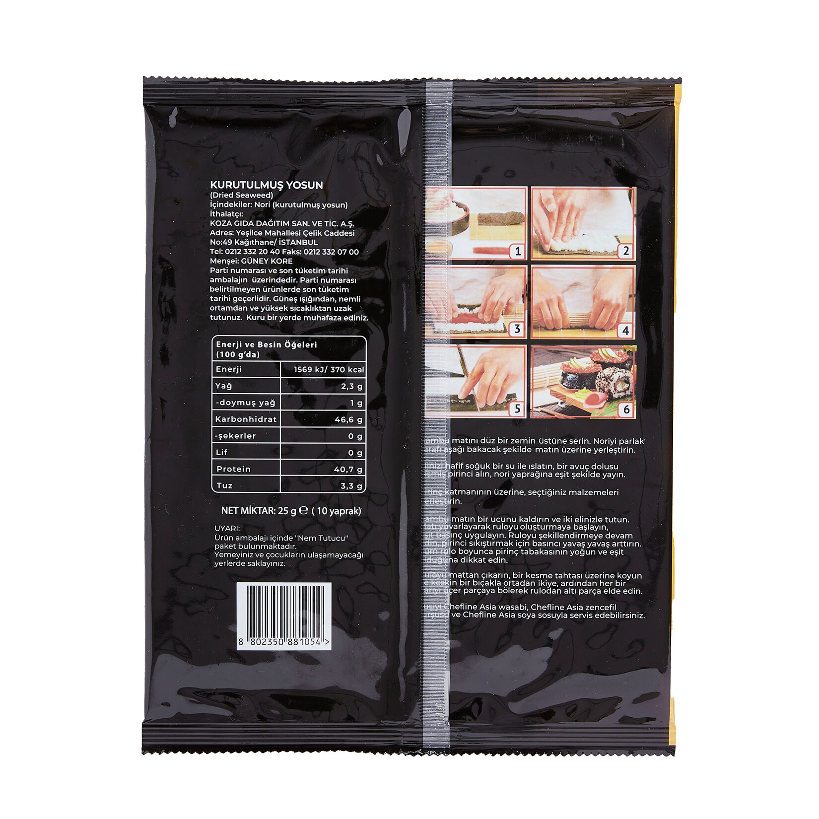 Chefline Asia Sushi Nori 10 Yaprak 25 G | Macroonline