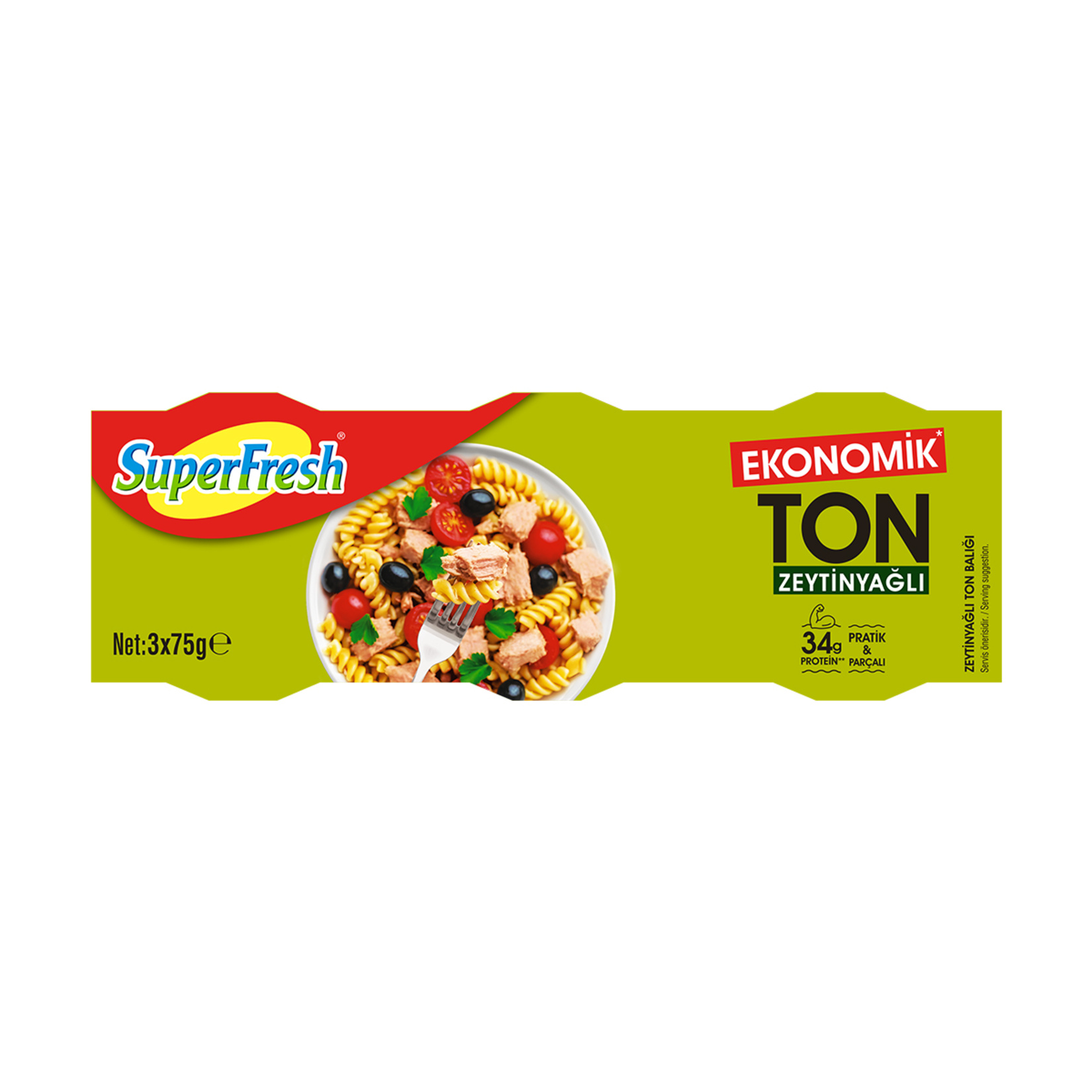 Superfresh Ekonomik Zeytinyağlı Ton Balığı 3 x 75 G