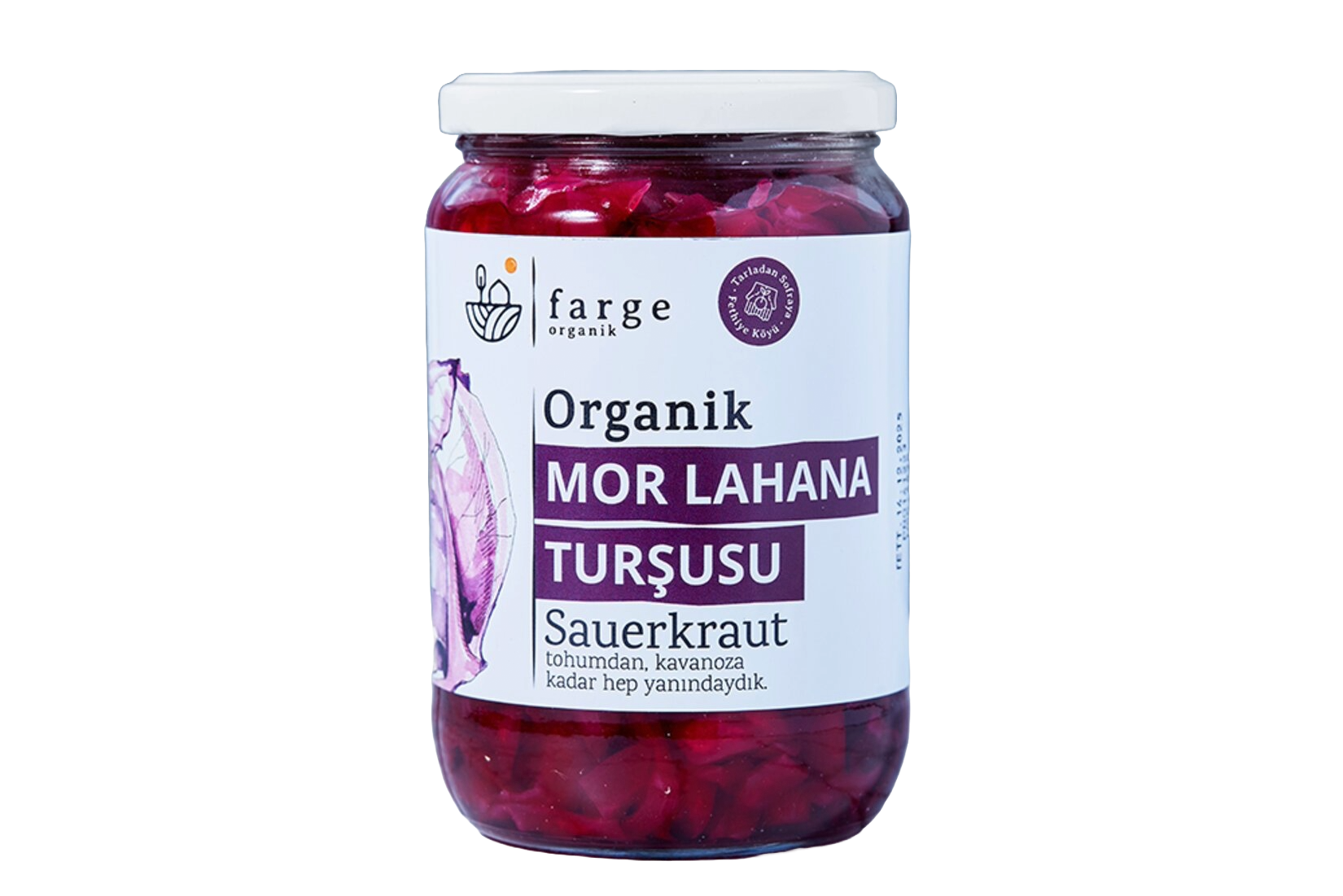 Farge Organik Sauerkraut Mor Lahana Turşusu 600 G