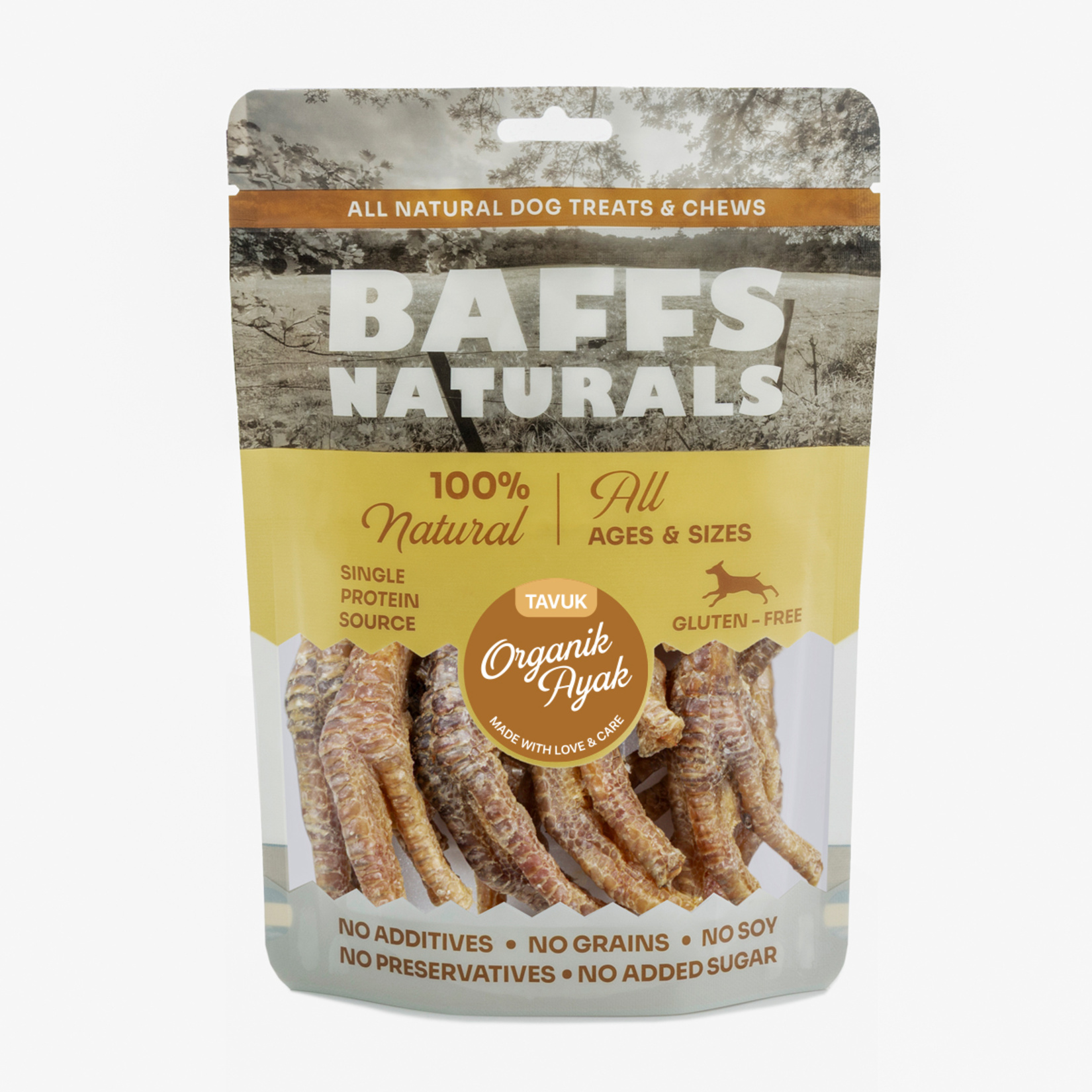 Baffs Naturals Tavuk Ayak Çiğnemelik Köpek Ödül Maması 100 G