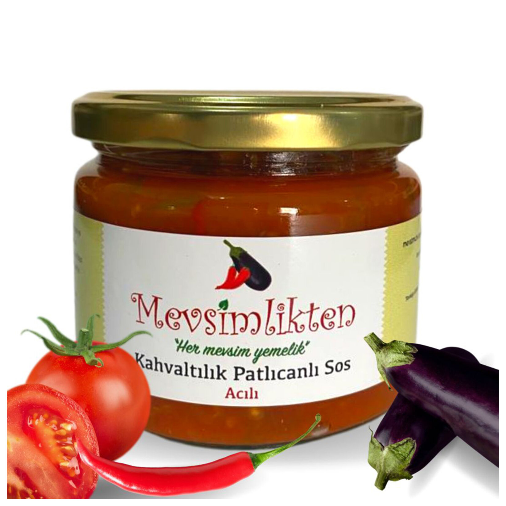 Mevsimlikten Acılı Kahvaltılık Patlıcanlı Sos 310G