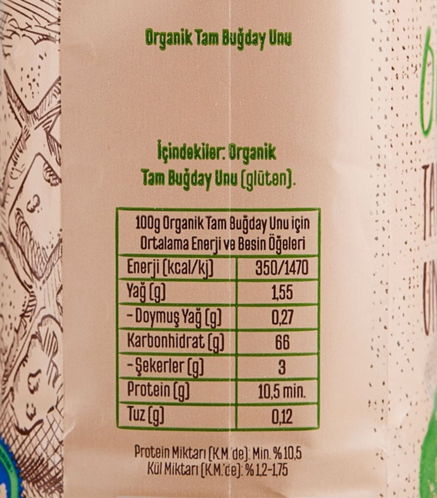 Tellioğlu Organik Tam Buğday Unu 1 Kg