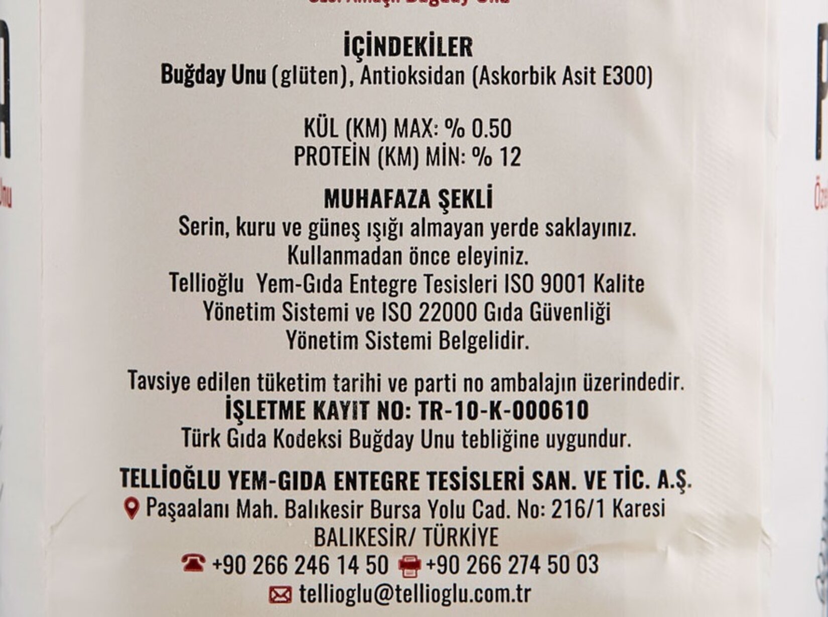 Tellioğlu Pizza Unu 1 Kg