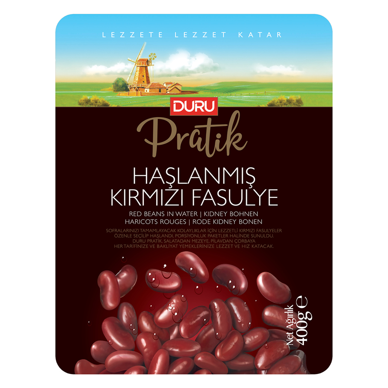 Duru Haşlanmış Kırmızı Fasulye 400 G