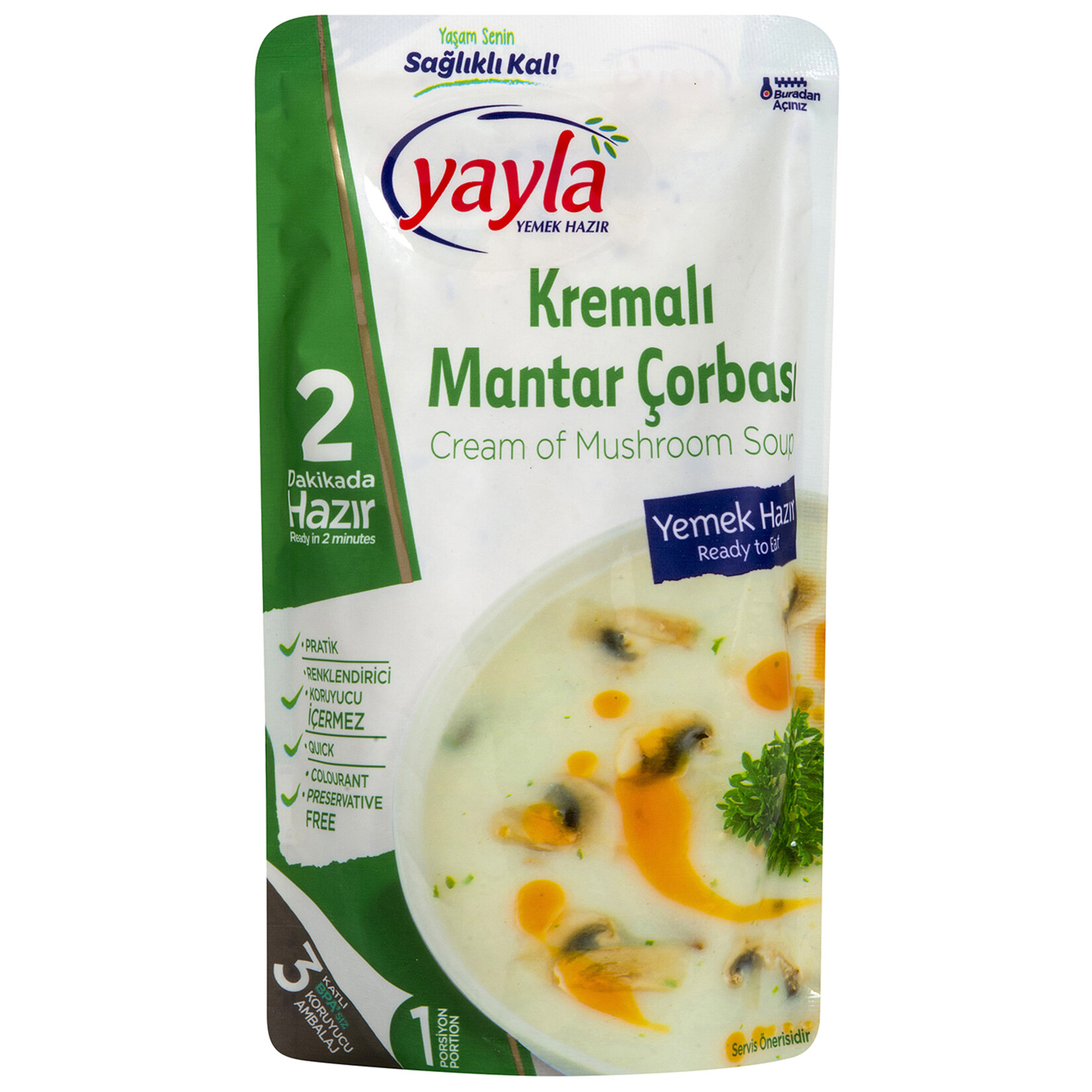 Yayla Yemek Hazır Kremalı Mantar Çorbası 250 G