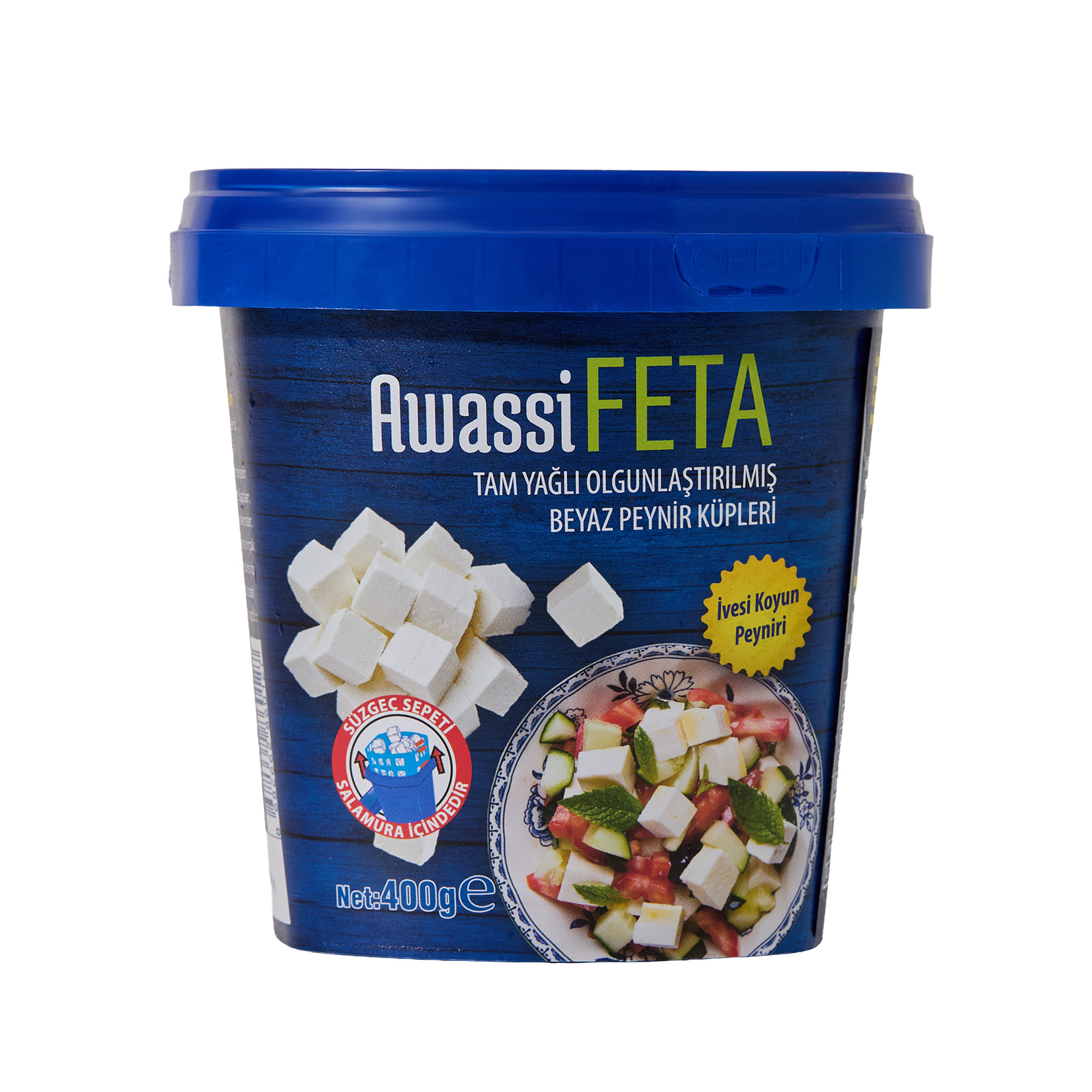 Awassi Feta Tam Yağlı Olgunlaştırılmış Beyaz Peynir Küpleri 400 G