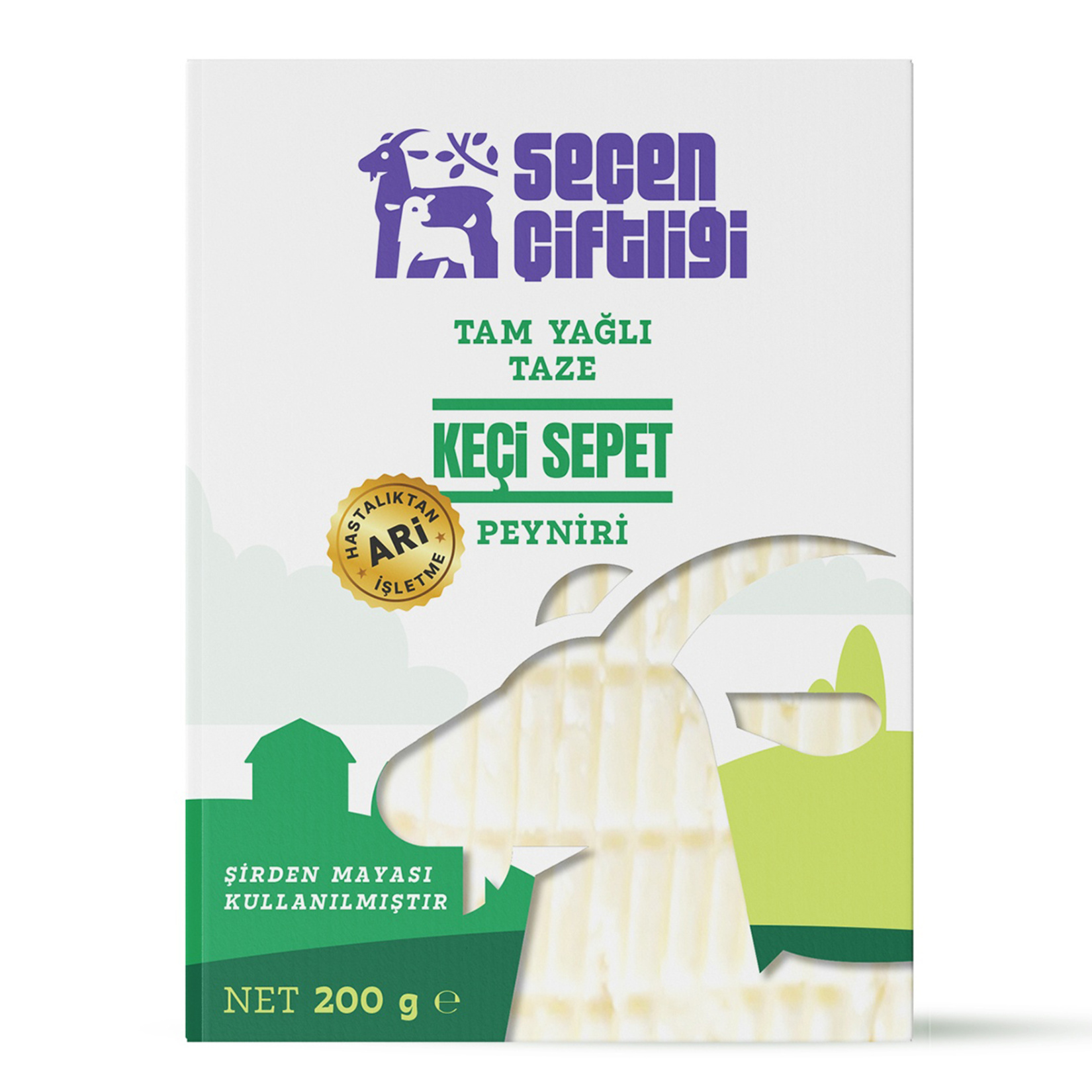 Seçen Çiftliği Taze Yağlı Keçi Sepet Peyniri 200 G