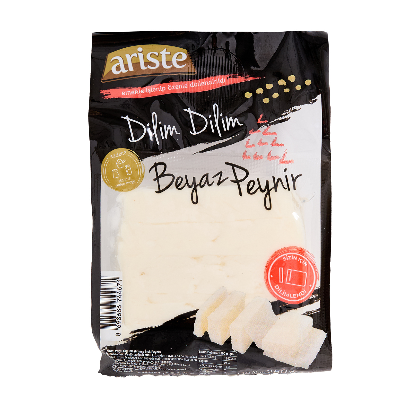 Ariste Dilimli Beyaz Peynir 250 G