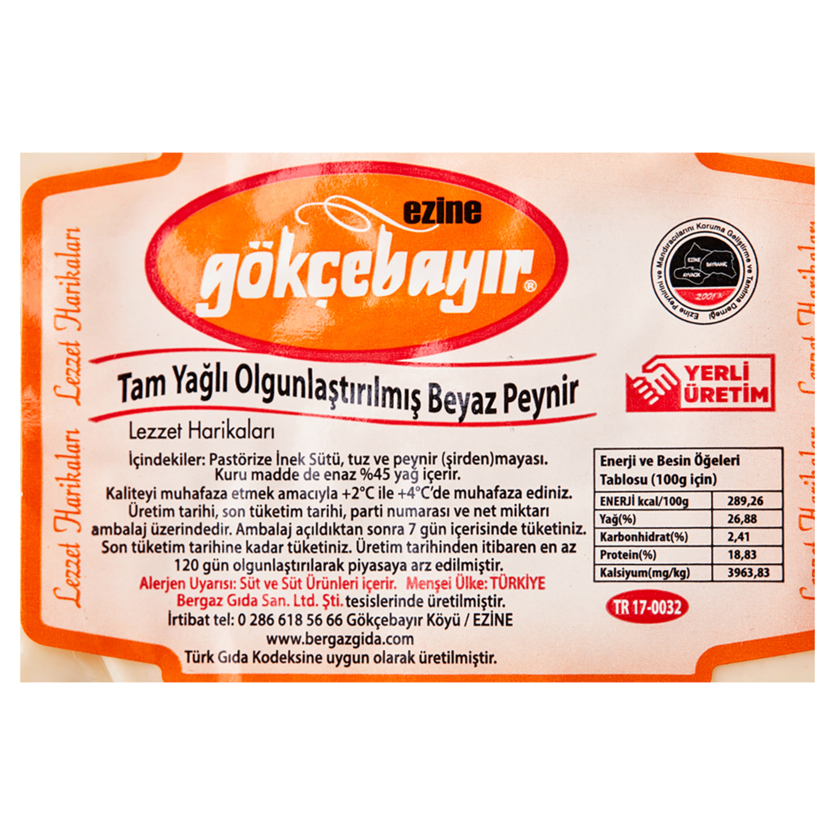 Gökçebayır İnek Peyniri Kg