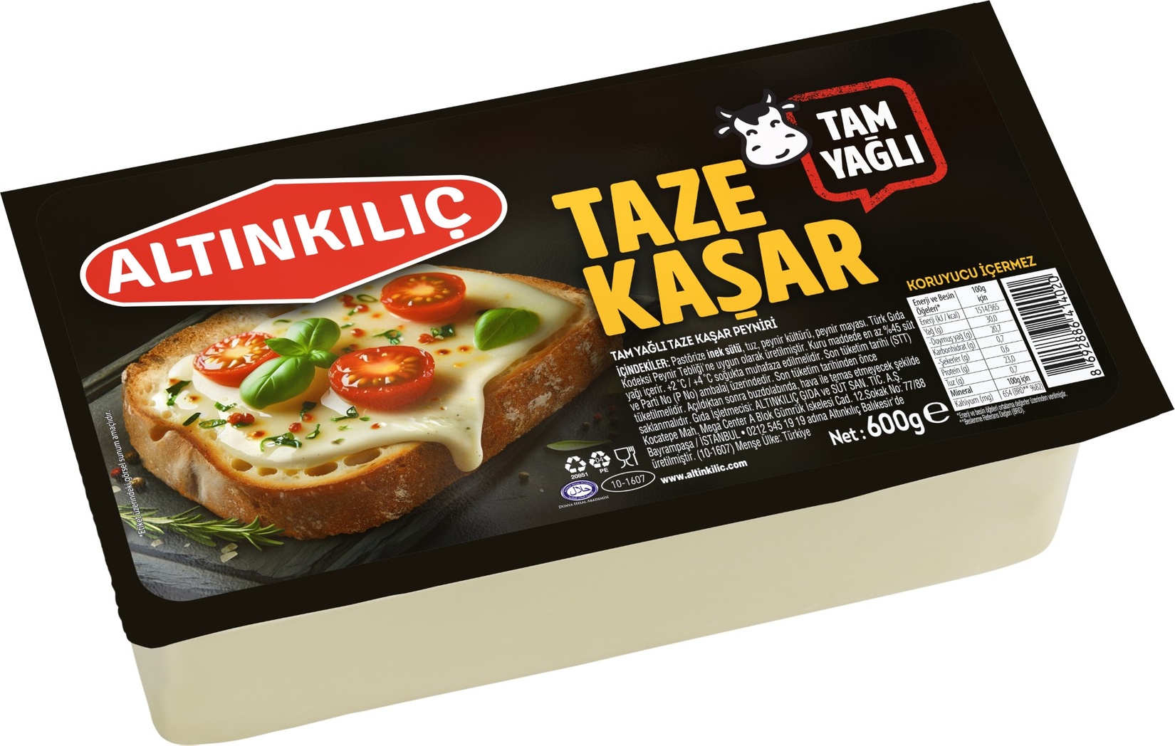 Altınkılıç Tam Yağlı Taze Kaşar 600 g