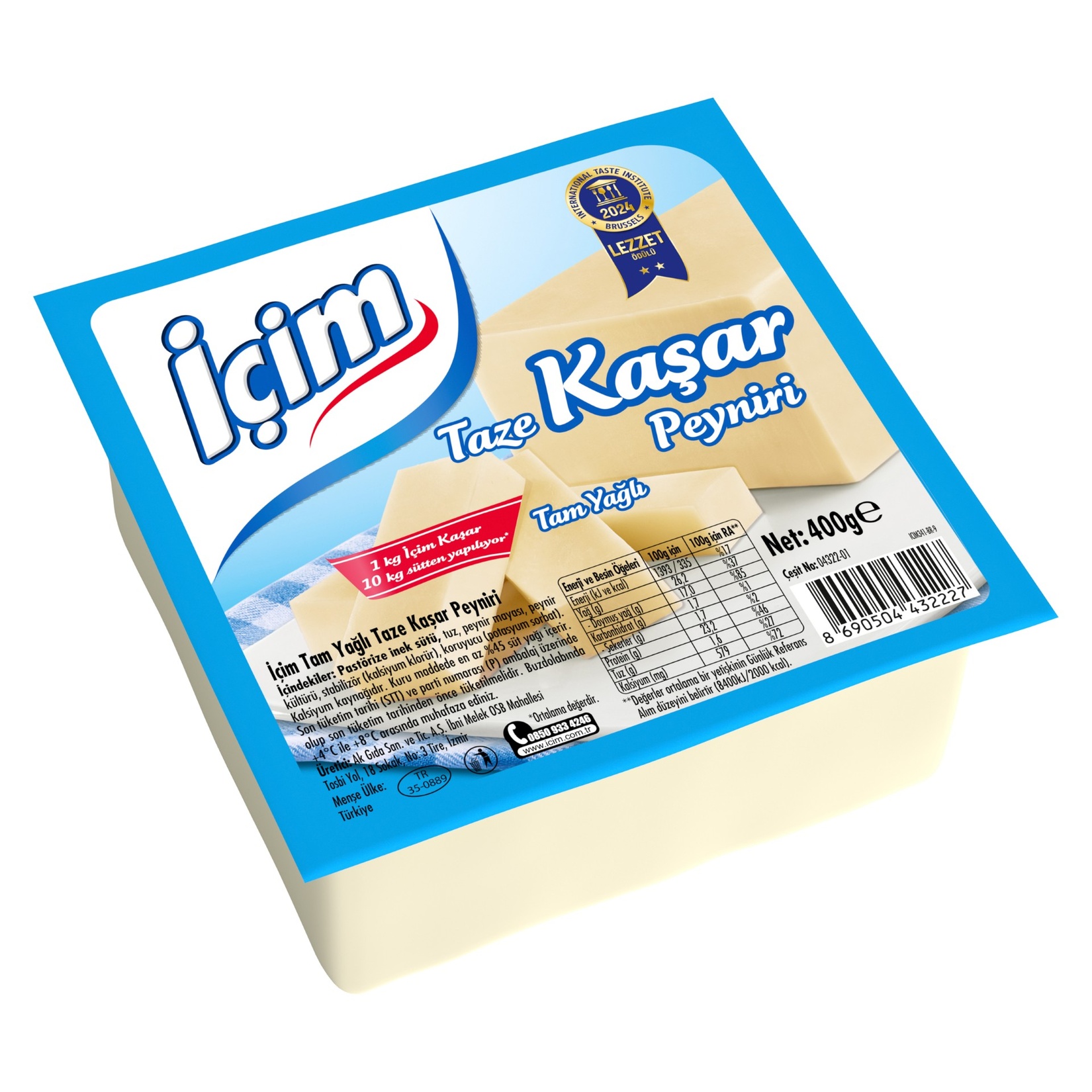 İçim Kaşar Peyniri 400 G