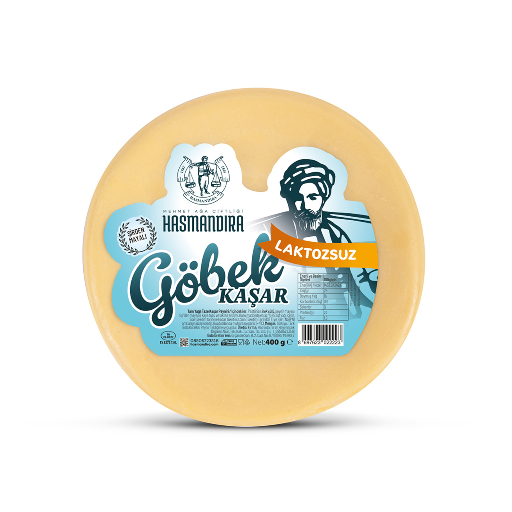 Hasmandıra Laktozsuz Göbek Kaşar 400 G