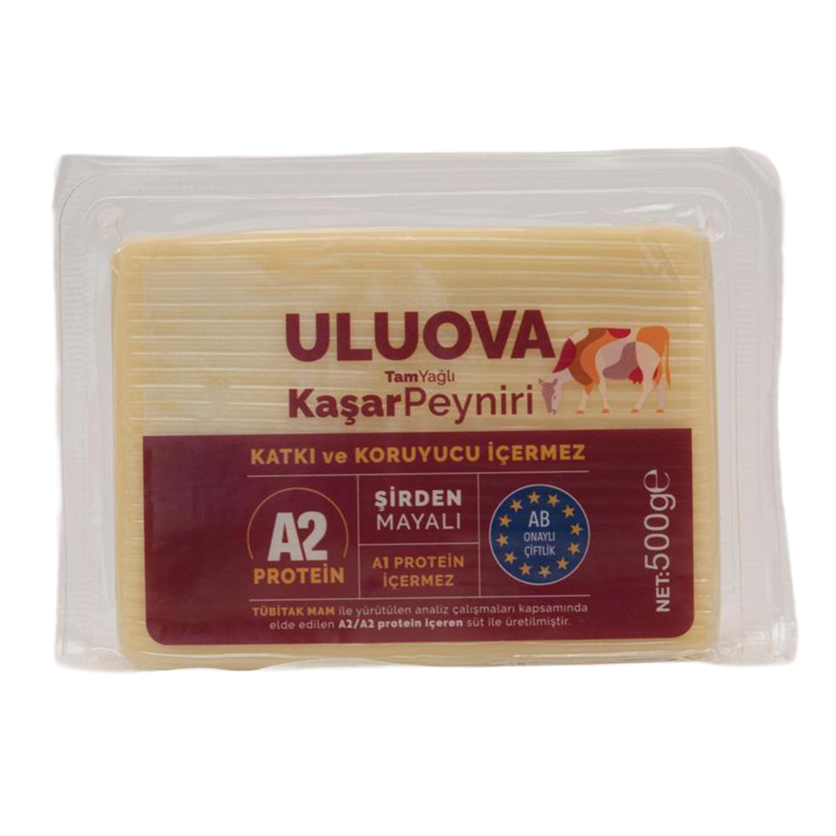 Uluova Tam Yağlı Taze Kaşar Peyniri 500 G