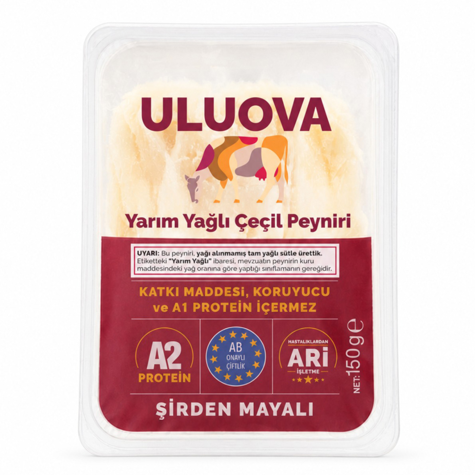 Uluova Yarım Yağlı Çeçil Peyniri 150 G