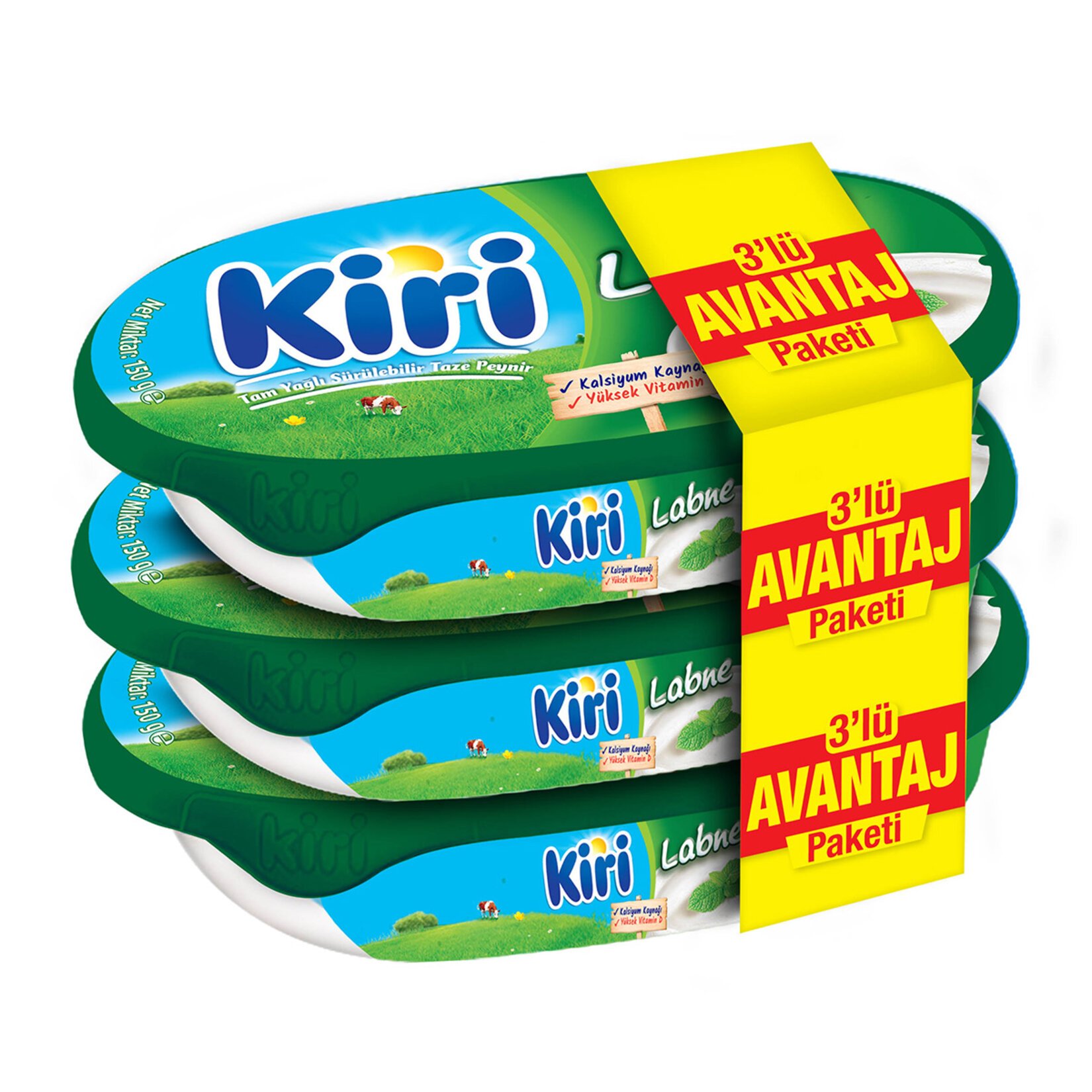Kiri Labne Tam Yağlı Taze Peynir 3X150 G
